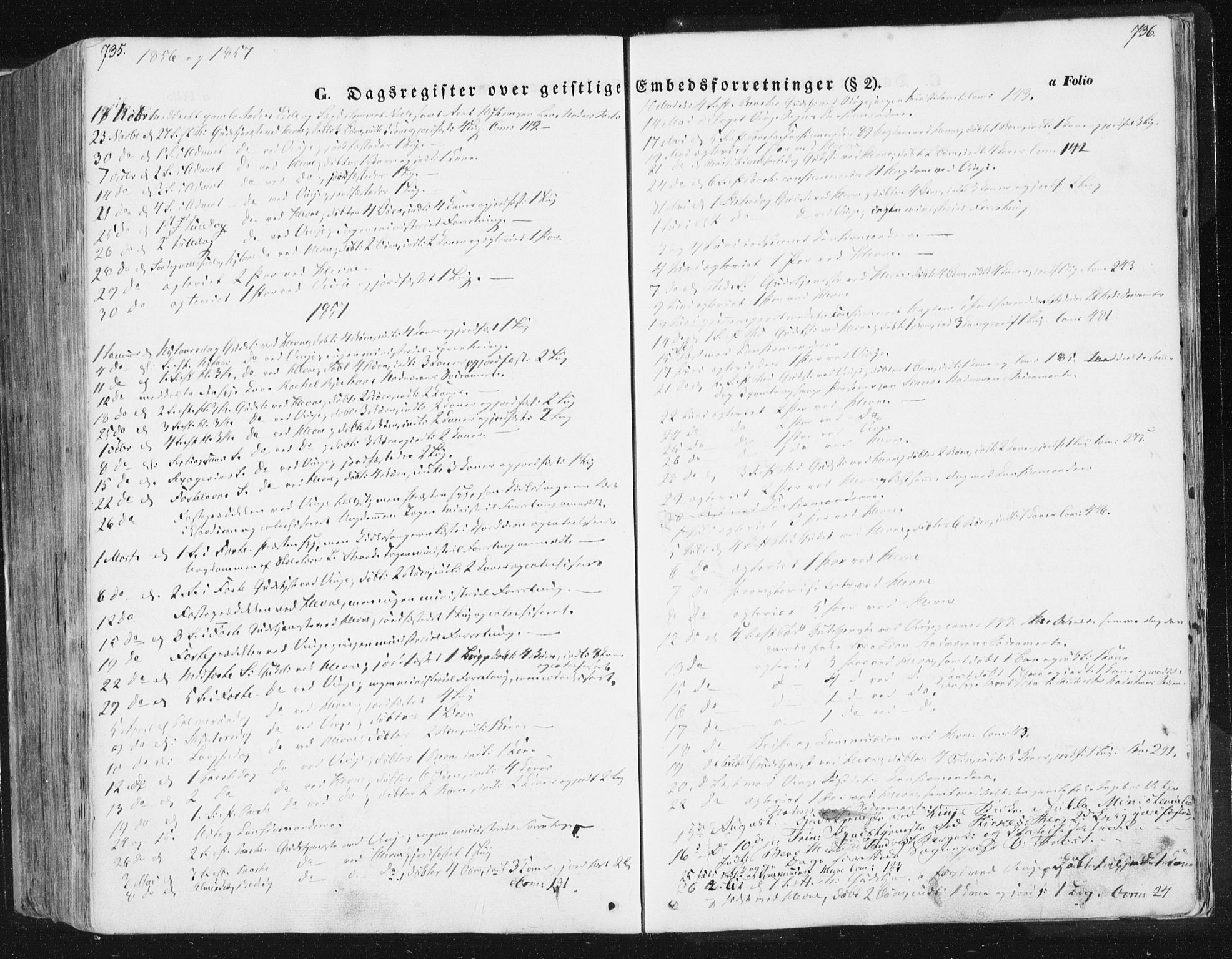 Ministerialprotokoller, klokkerbøker og fødselsregistre - Sør-Trøndelag, SAT/A-1456/630/L0494: Parish register (official) no. 630A07, 1852-1868, p. 735-736