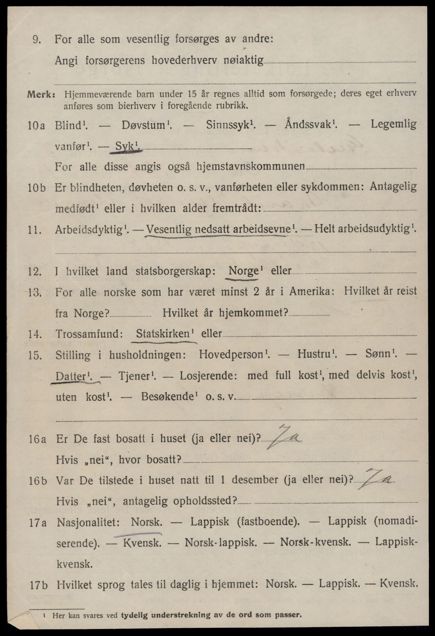 SAT, 1920 census for Geitastrand, 1920, p. 1300