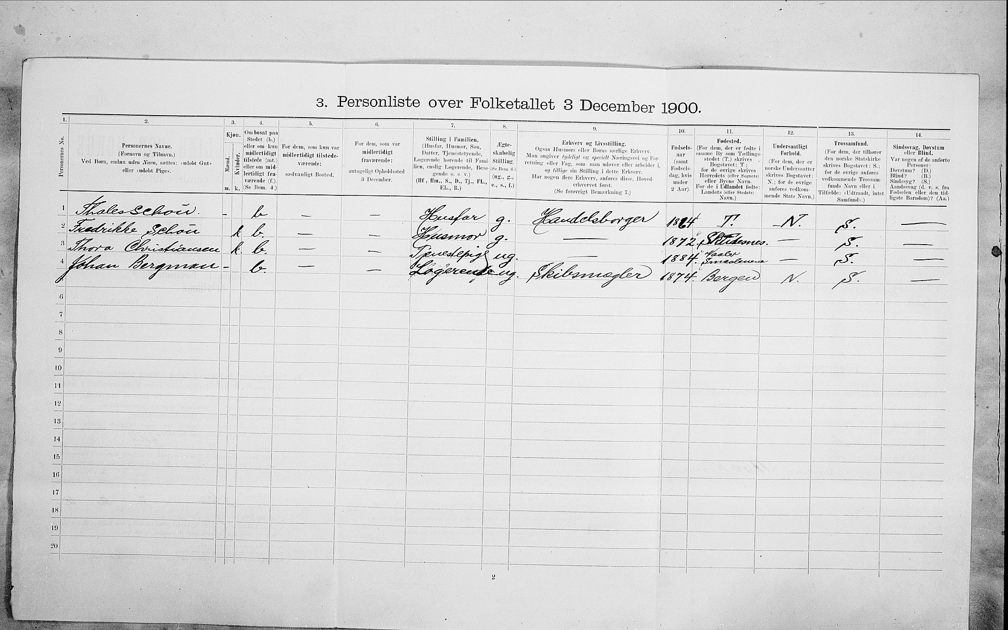 SAO, 1900 census for Kristiania, 1900, p. 95081
