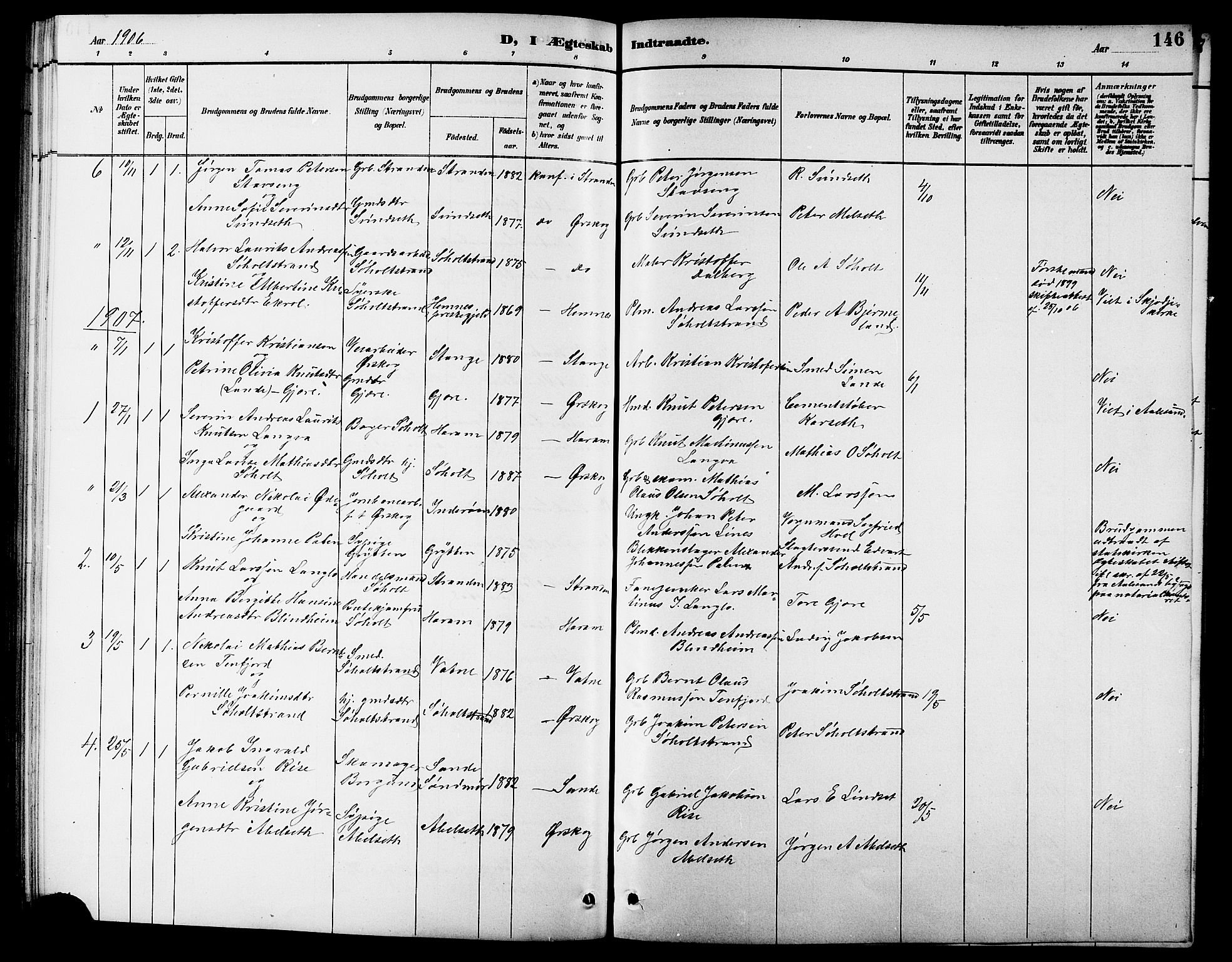 Ministerialprotokoller, klokkerbøker og fødselsregistre - Møre og Romsdal, AV/SAT-A-1454/522/L0327: Parish register (copy) no. 522C06, 1890-1915, p. 146