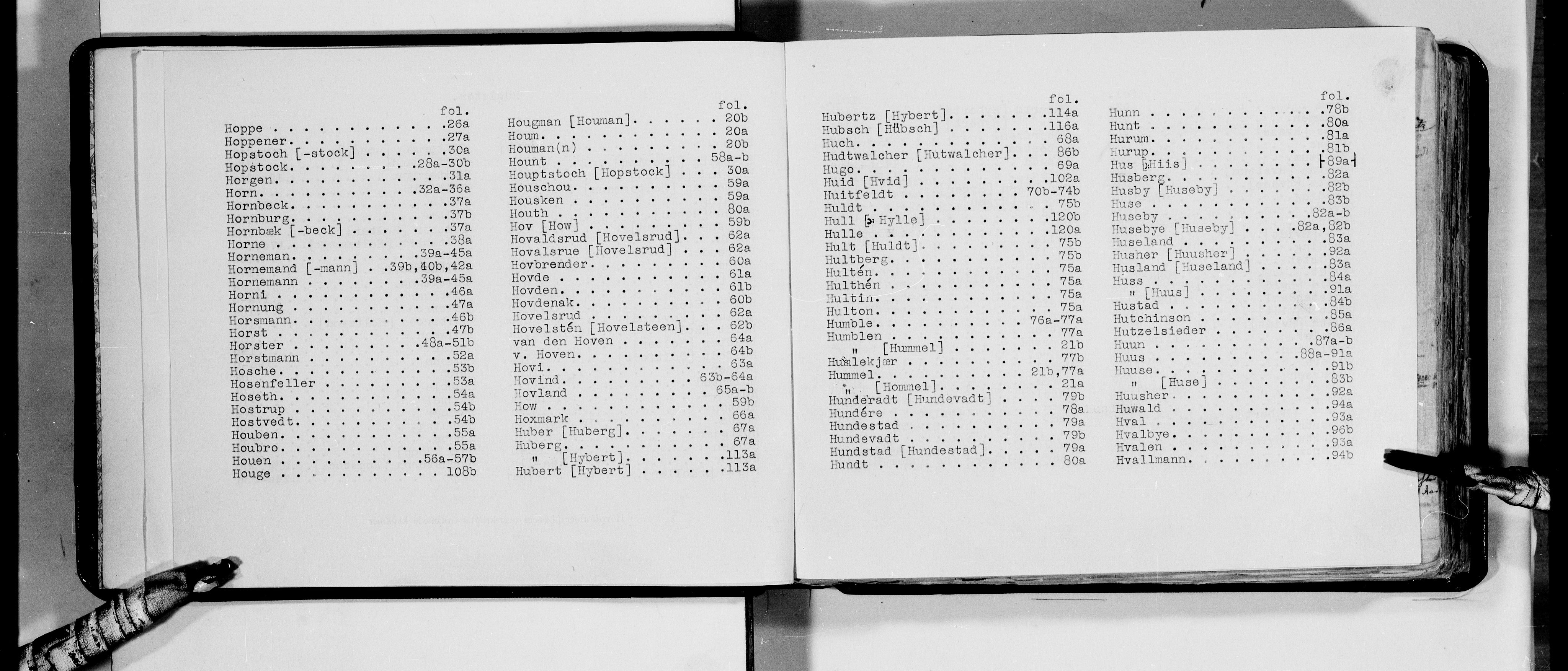 Lassens samlinger, AV/RA-PA-0051/F/Fa/L0021: Personalhistoriske og genealogiske opptegnelser: Holt - Høysager, 1500-1907