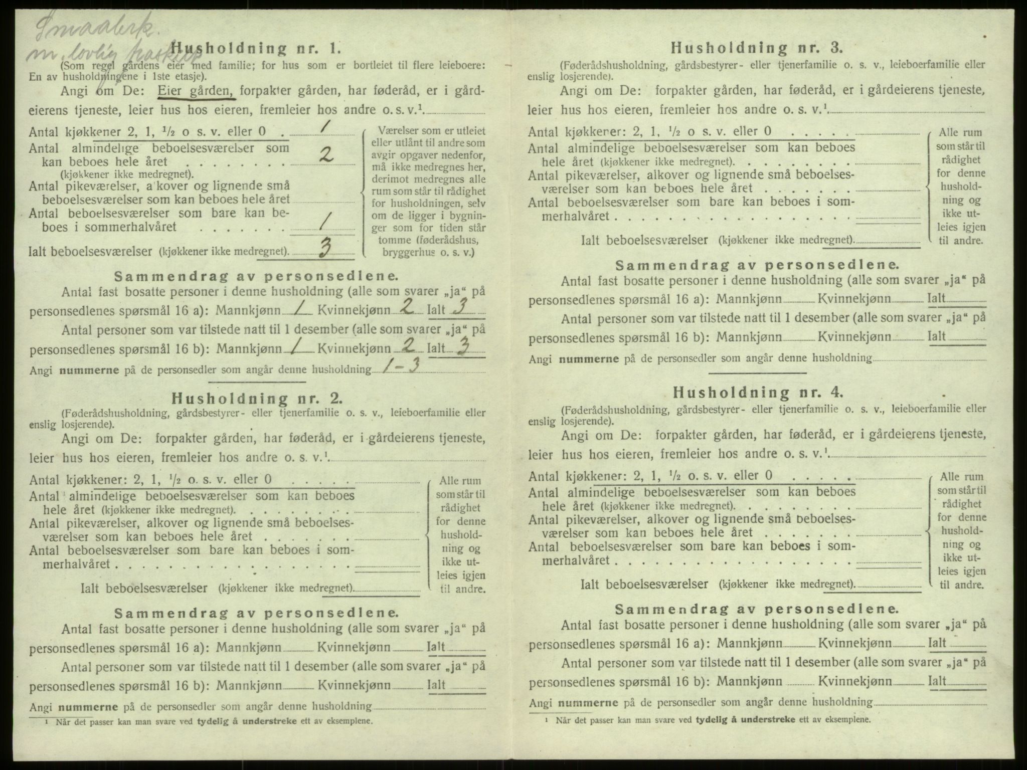 SAB, 1920 census for Selje, 1920, p. 826