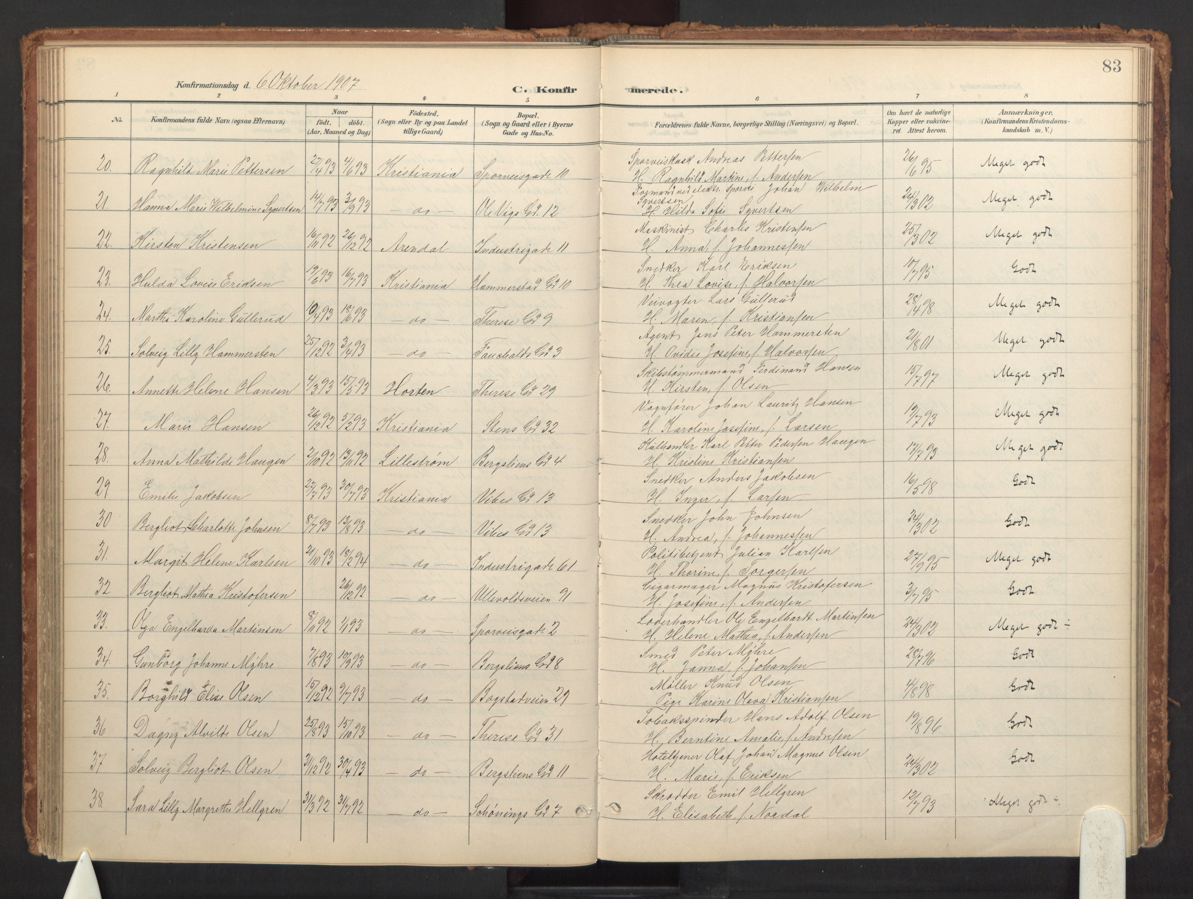 Fagerborg prestekontor Kirkebøker, SAO/A-10844/F/Fa/L0002: Parish register (official) no. 2, 1898-1918, p. 83