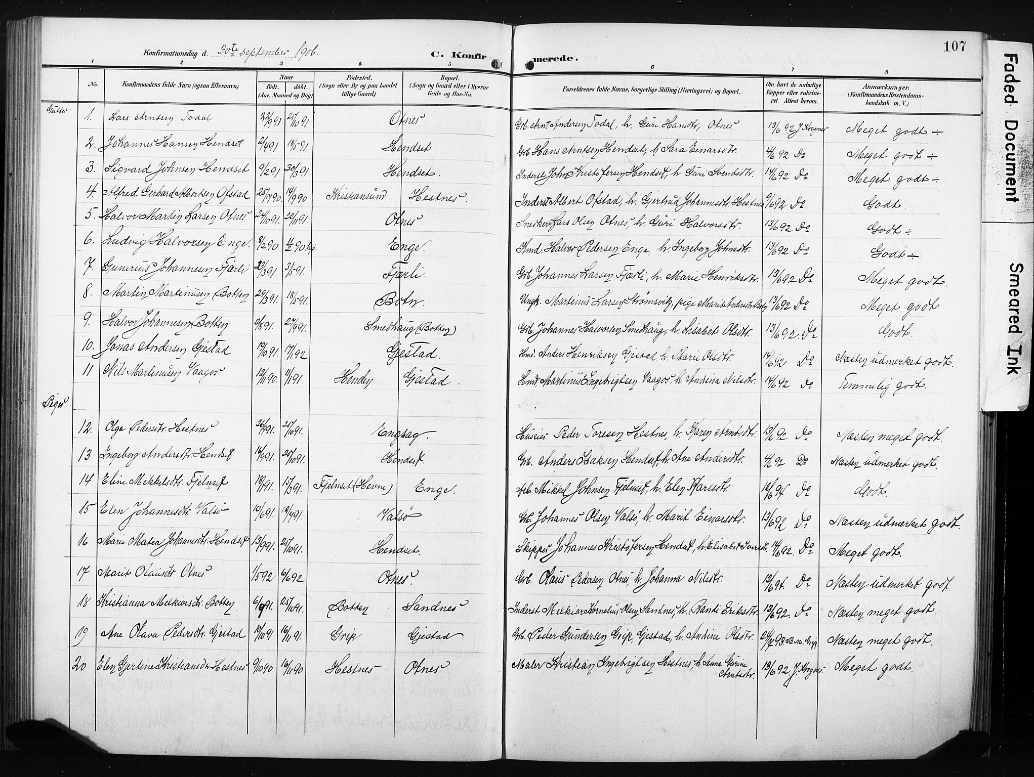 Ministerialprotokoller, klokkerbøker og fødselsregistre - Møre og Romsdal, AV/SAT-A-1454/580/L0927: Parish register (copy) no. 580C02, 1904-1932, p. 107