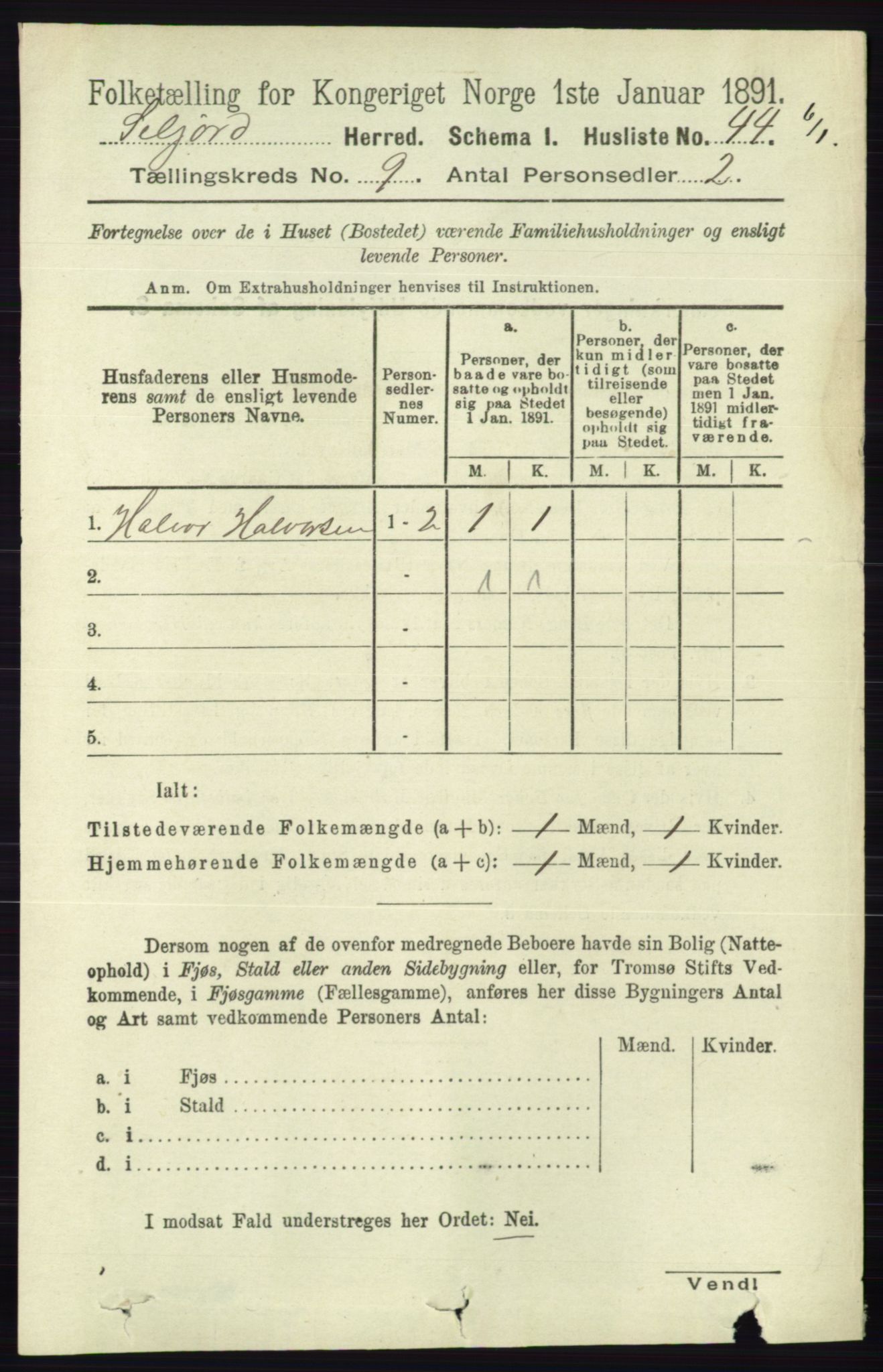 RA, 1891 census for 0828 Seljord, 1891, p. 3168