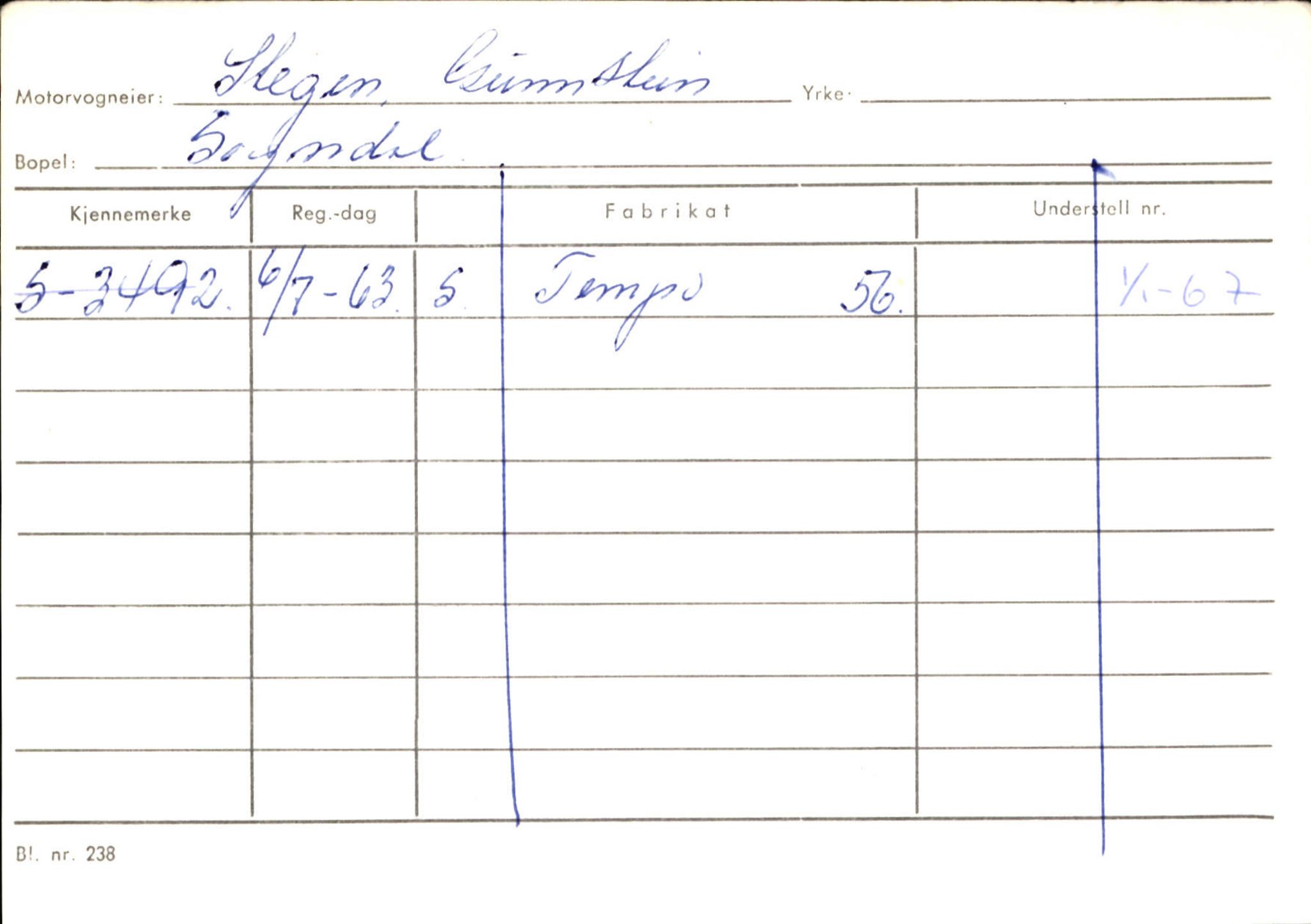 Statens vegvesen, Sogn og Fjordane vegkontor, AV/SAB-A-5301/4/F/L0124: Eigarregister Sogndal A-U, 1945-1975, p. 2435