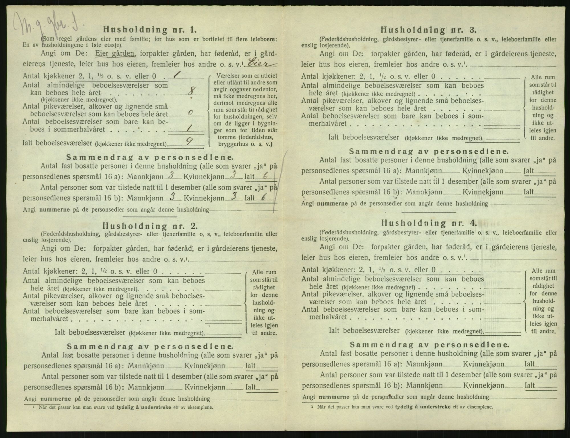 SAK, 1920 census for Vegårshei, 1920, p. 597