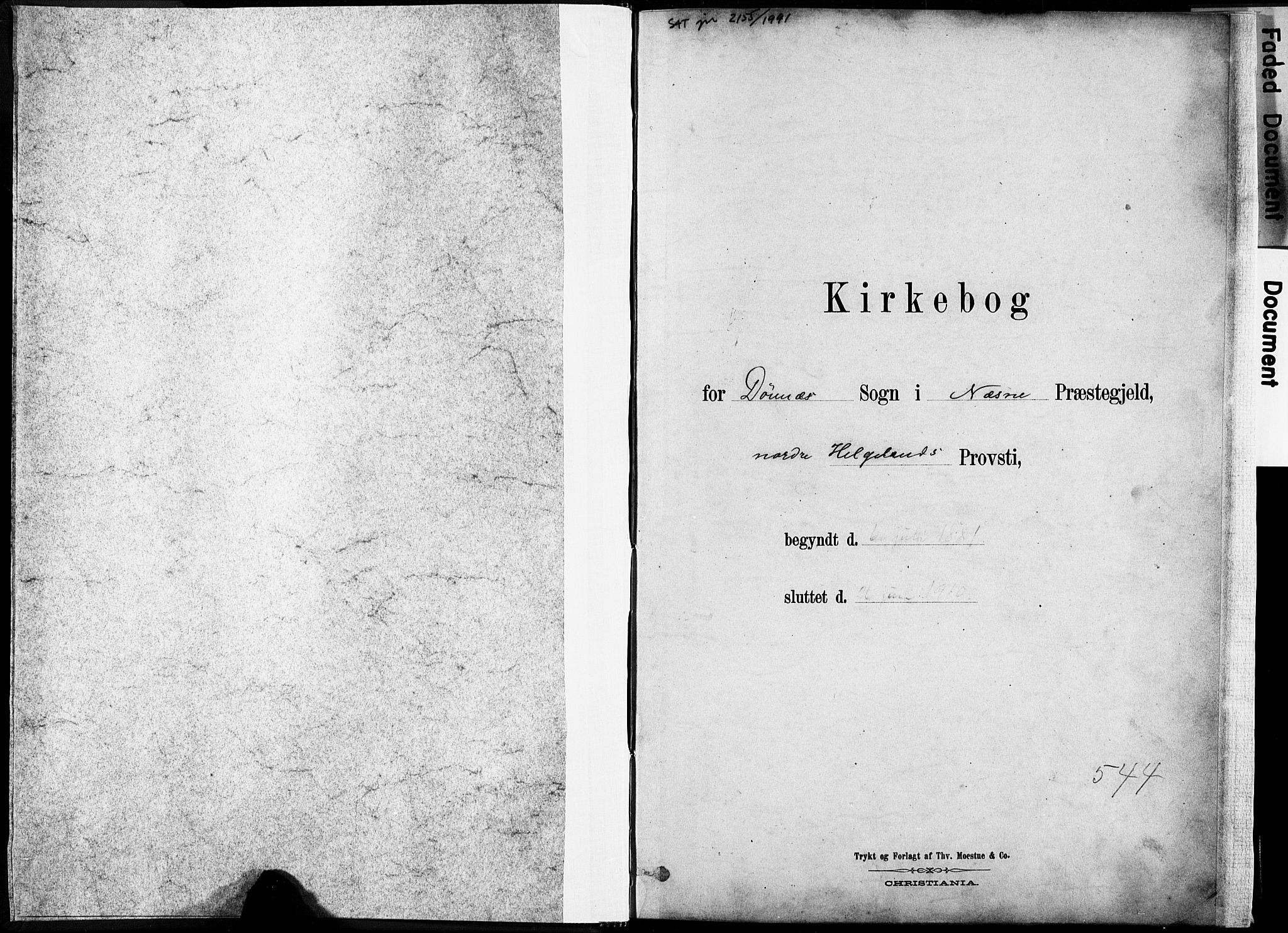 Ministerialprotokoller, klokkerbøker og fødselsregistre - Nordland, SAT/A-1459/835/L0525: Parish register (official) no. 835A03I, 1881-1910