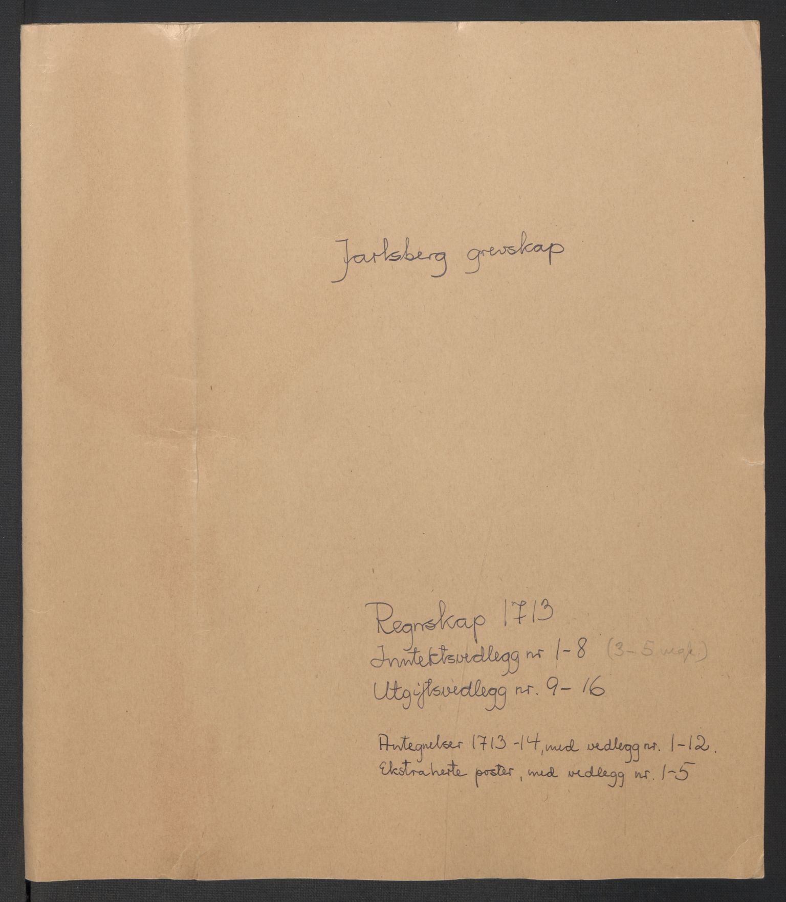Rentekammeret inntil 1814, Reviderte regnskaper, Fogderegnskap, RA/EA-4092/R32/L1878: Fogderegnskap Jarlsberg grevskap, 1713, p. 2