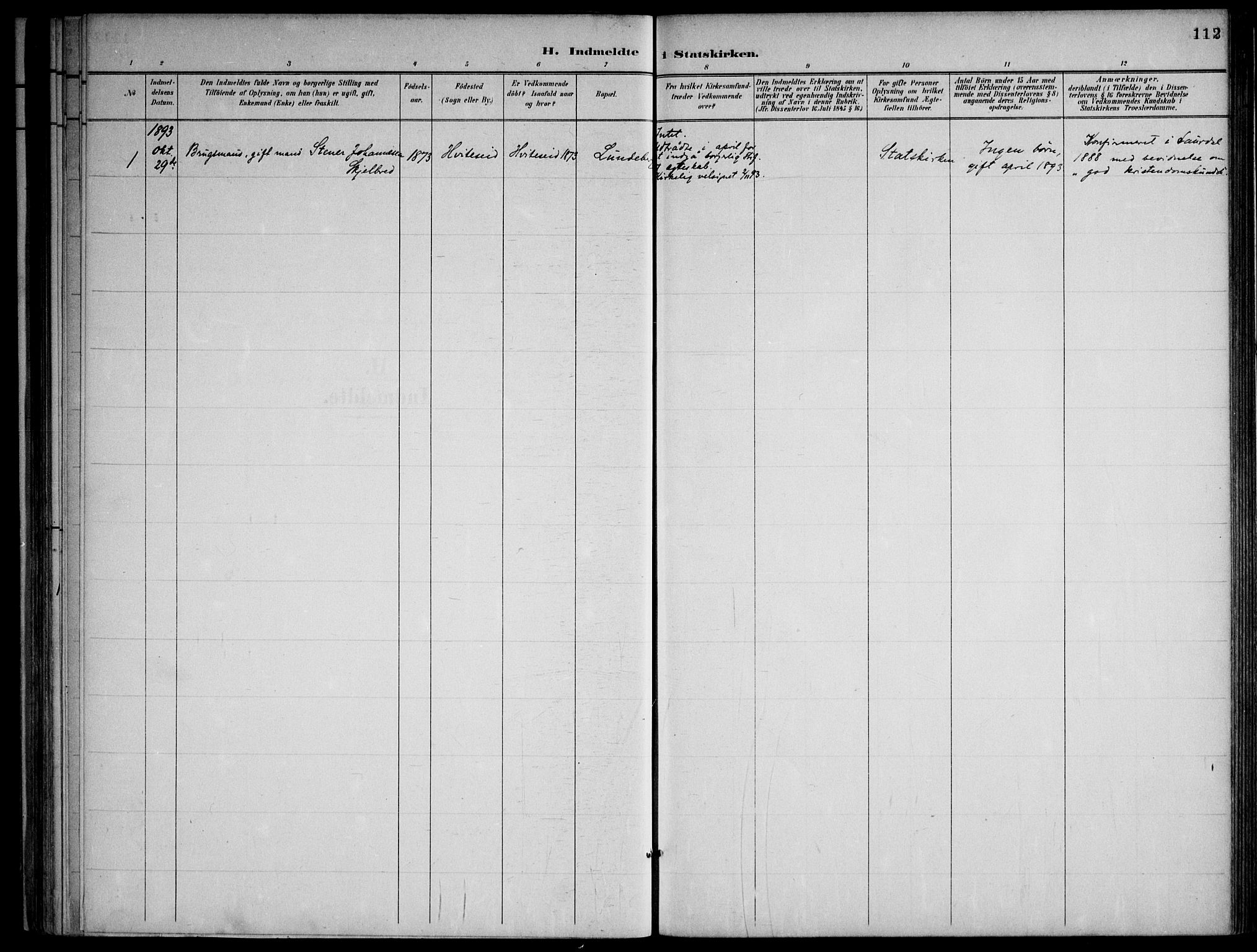 Lårdal kirkebøker, SAKO/A-284/F/Fa/L0007: Parish register (official) no. I 7, 1887-1906, p. 112
