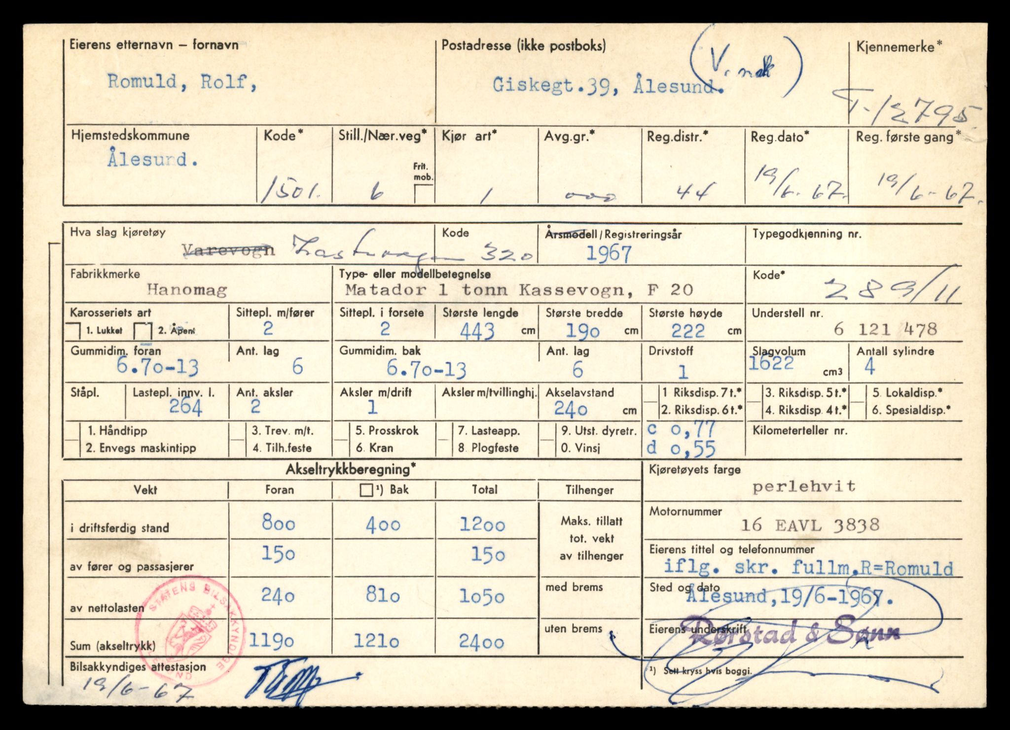 Møre og Romsdal vegkontor - Ålesund trafikkstasjon, AV/SAT-A-4099/F/Fe/L0035: Registreringskort for kjøretøy T 12653 - T 12829, 1927-1998, p. 2352