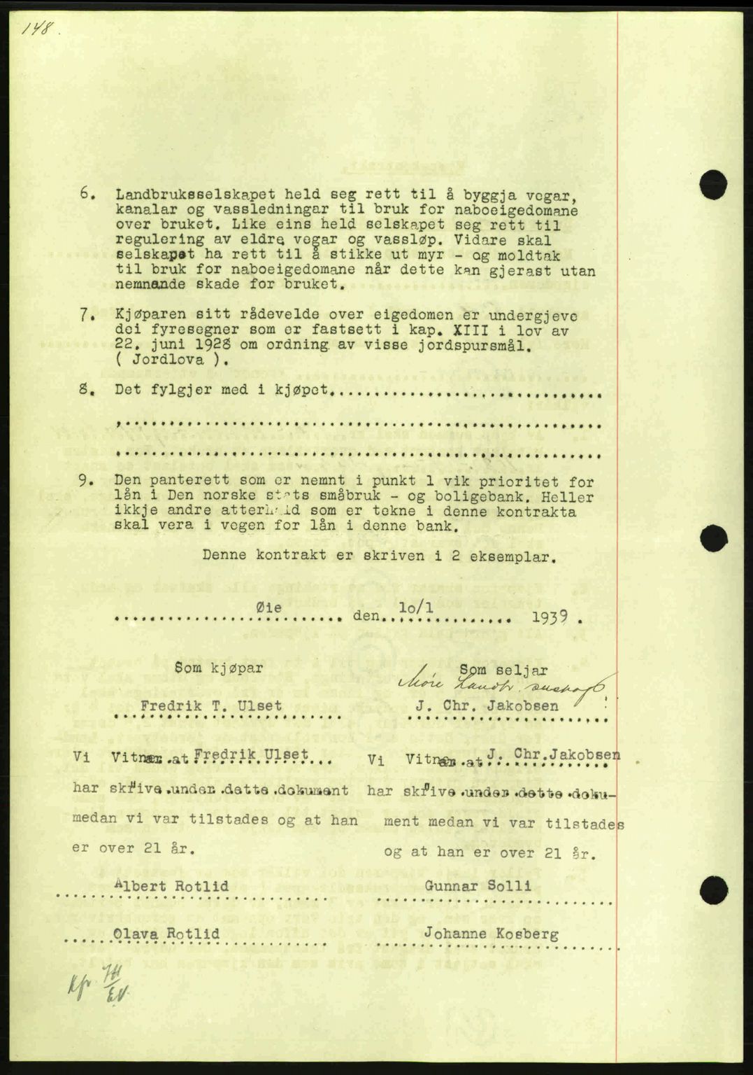 Nordmøre sorenskriveri, AV/SAT-A-4132/1/2/2Ca: Mortgage book no. B86, 1939-1940, Diary no: : 2878/1939