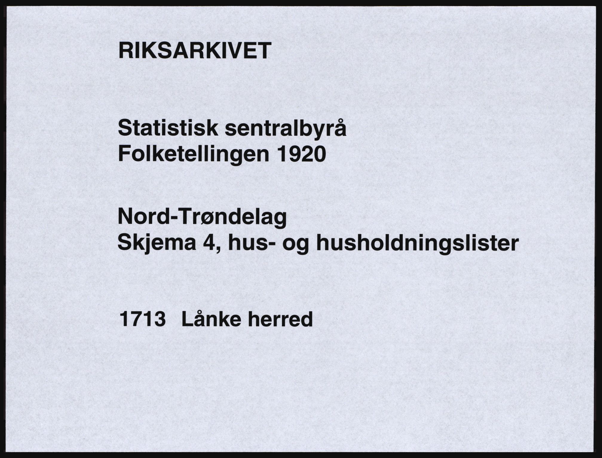 SAT, 1920 census for Lånke, 1920, p. 22