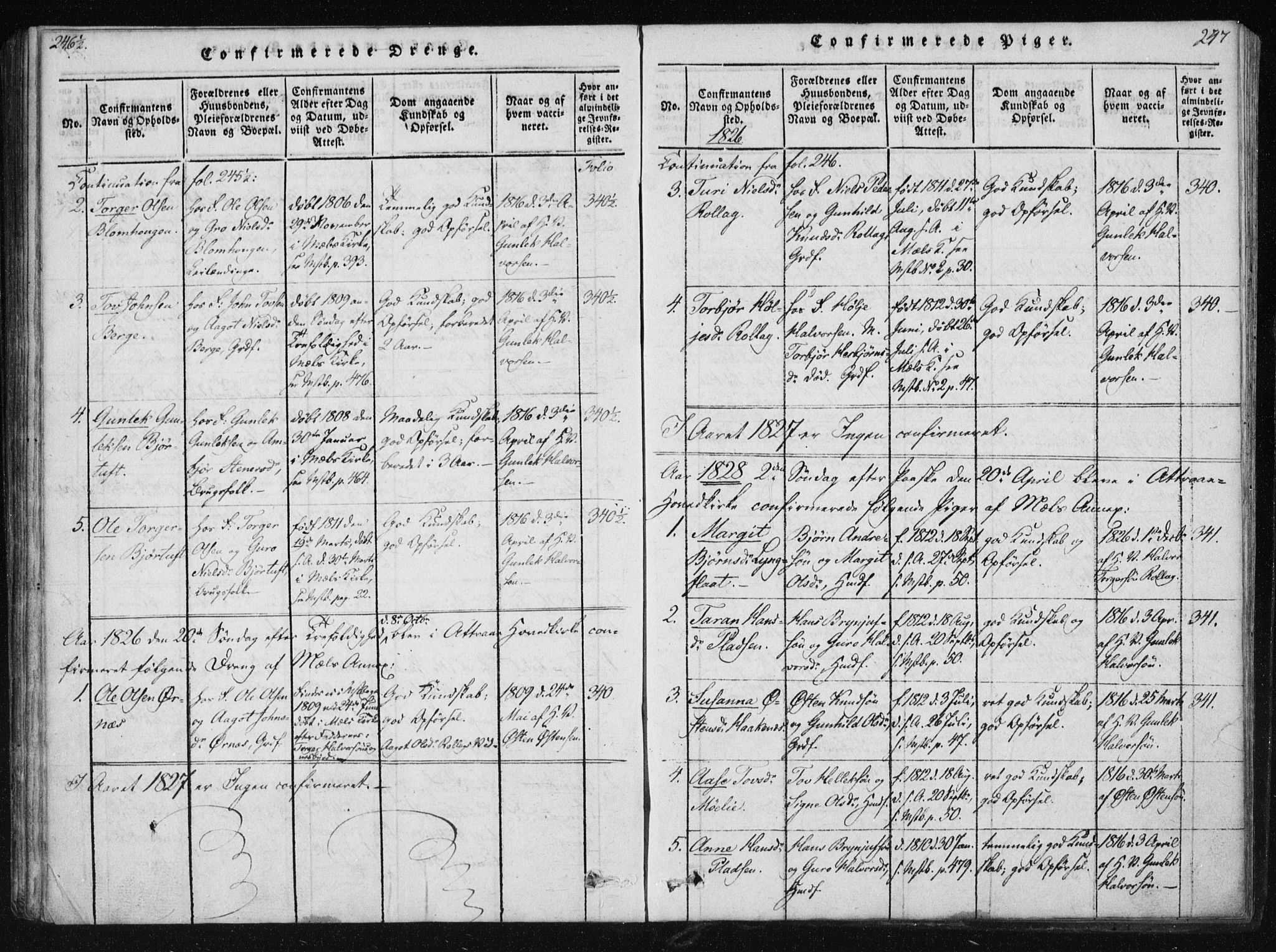 Tinn kirkebøker, SAKO/A-308/F/Fb/L0001: Parish register (official) no. II 1, 1815-1843, p. 247