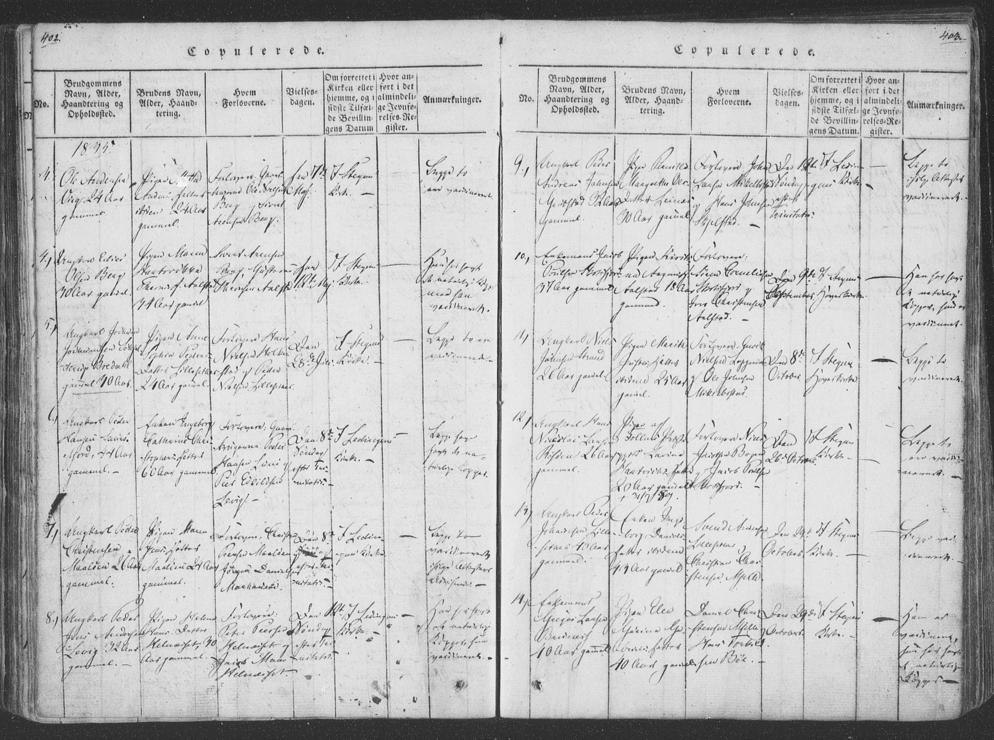 Ministerialprotokoller, klokkerbøker og fødselsregistre - Nordland, AV/SAT-A-1459/855/L0798: Parish register (official) no. 855A06, 1821-1835, p. 402-403