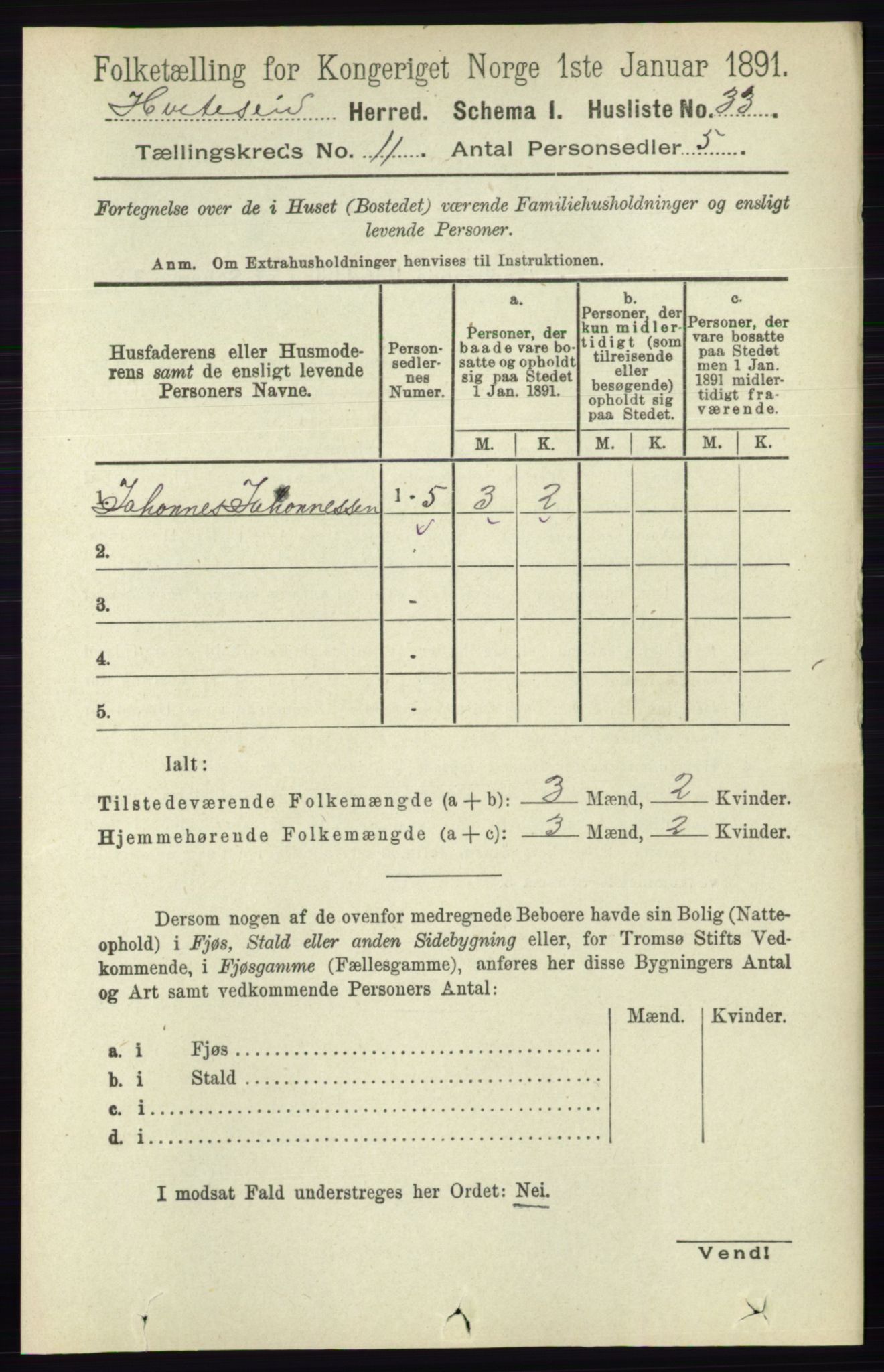 RA, 1891 census for 0829 Kviteseid, 1891, p. 2533