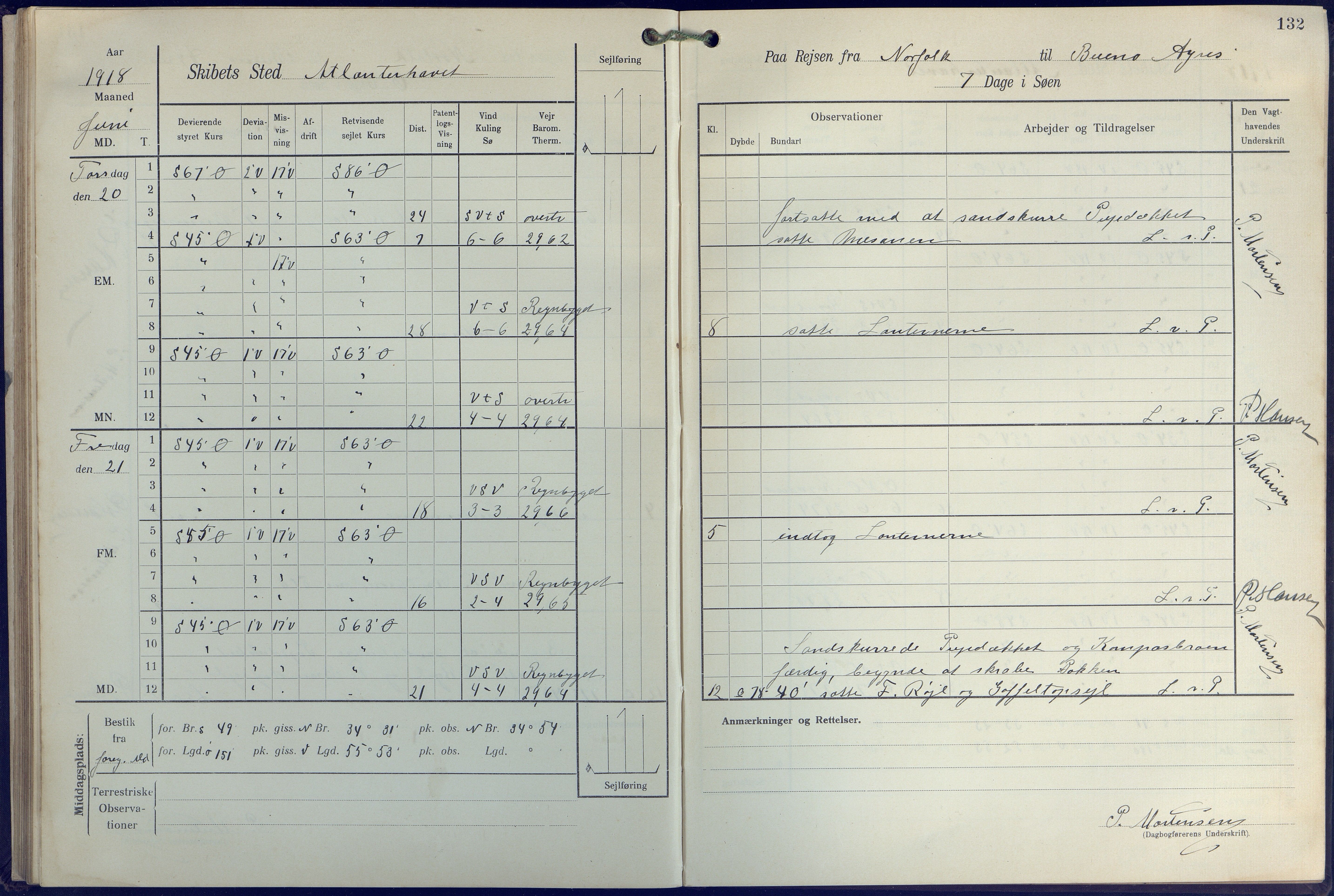 Fartøysarkivet, AAKS/PA-1934/F/L0271: Pehr Ugland (bark), 1917-1919, p. 132