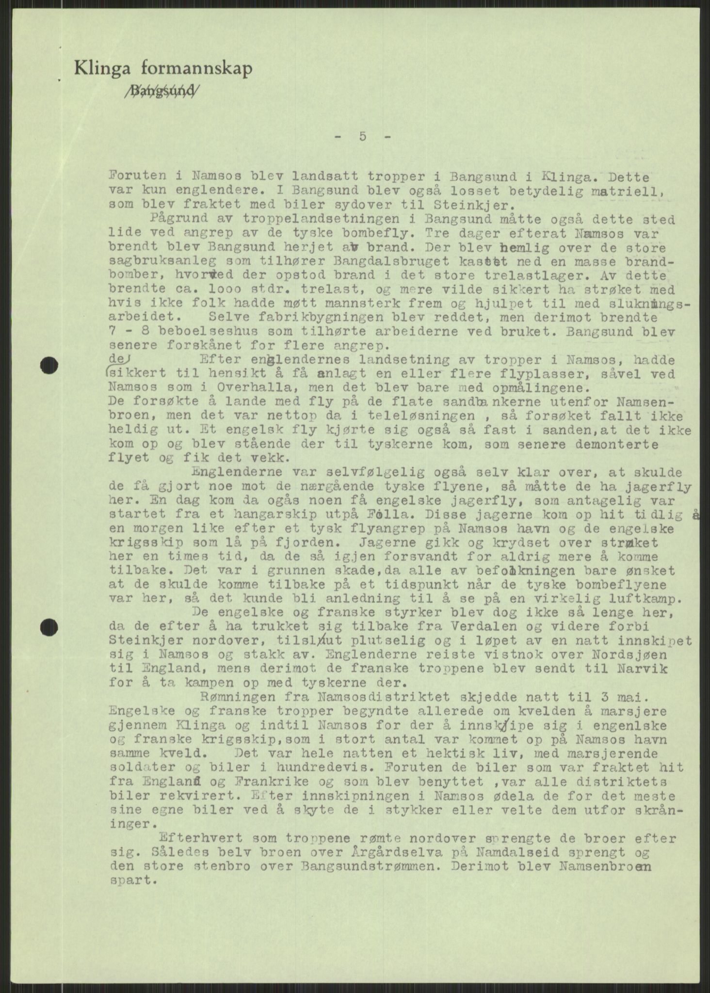 Forsvaret, Forsvarets krigshistoriske avdeling, AV/RA-RAFA-2017/Y/Ya/L0016: II-C-11-31 - Fylkesmenn.  Rapporter om krigsbegivenhetene 1940., 1940, p. 486