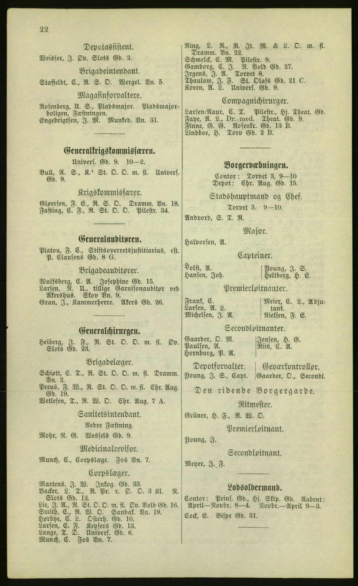 Kristiania/Oslo adressebok, PUBL/-, 1881, p. 22