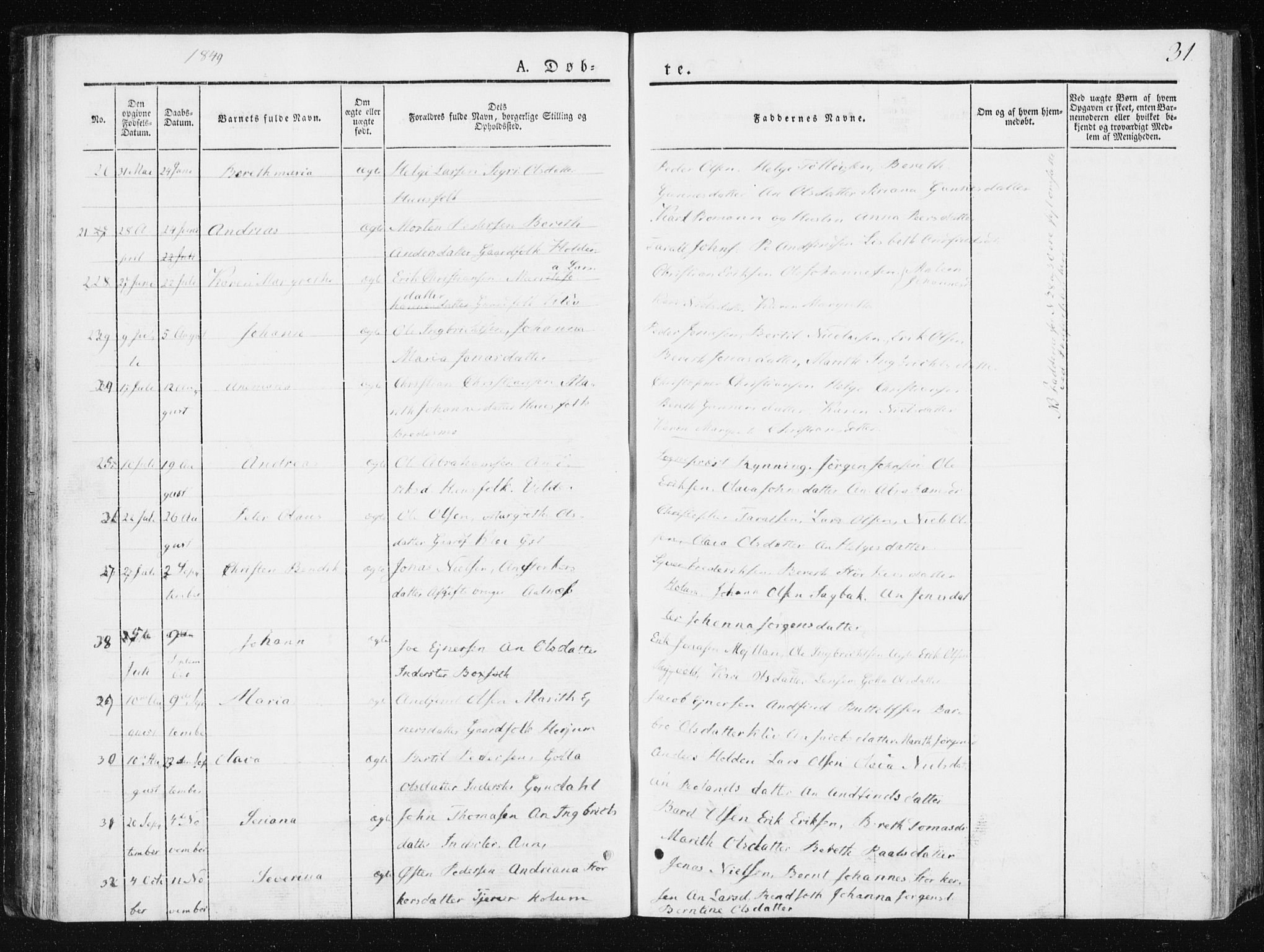 Ministerialprotokoller, klokkerbøker og fødselsregistre - Nord-Trøndelag, SAT/A-1458/749/L0470: Parish register (official) no. 749A04, 1834-1853, p. 31