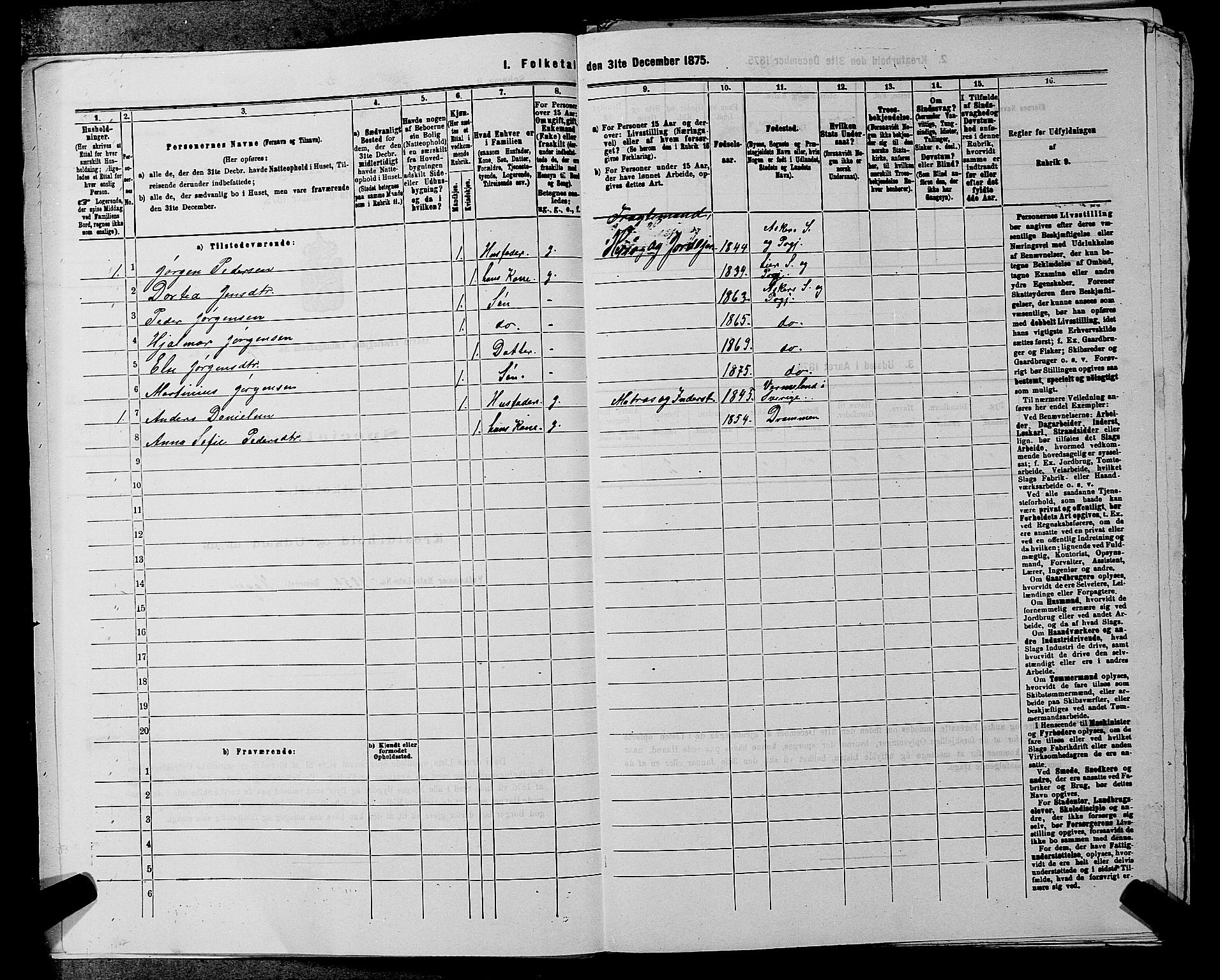 RA, 1875 census for 0220P Asker, 1875, p. 788