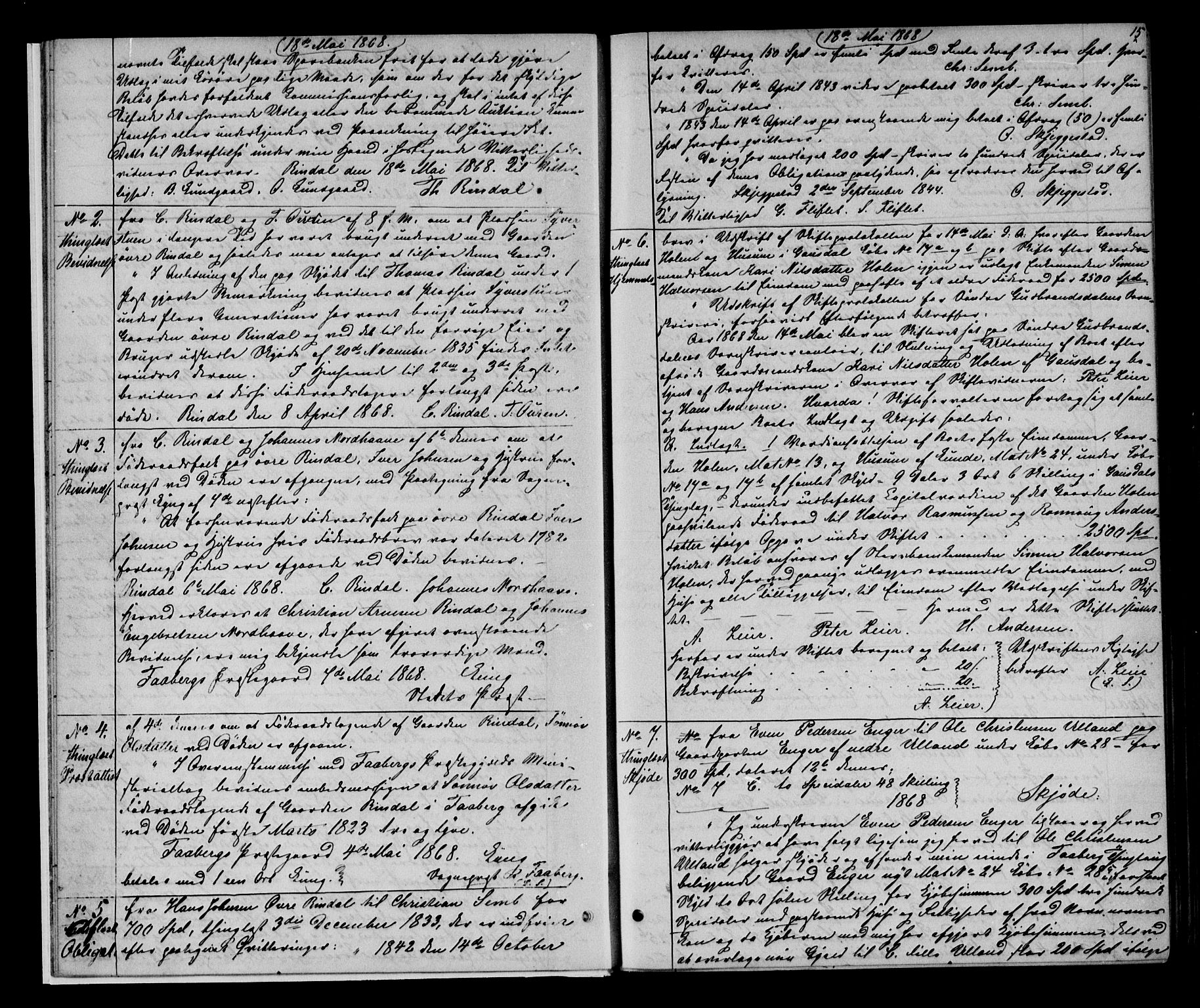 Sør-Gudbrandsdal tingrett, AV/SAH-TING-004/H/Hb/Hba/L0014: Mortgage book no. I 14, 1868-1873, p. 14-15