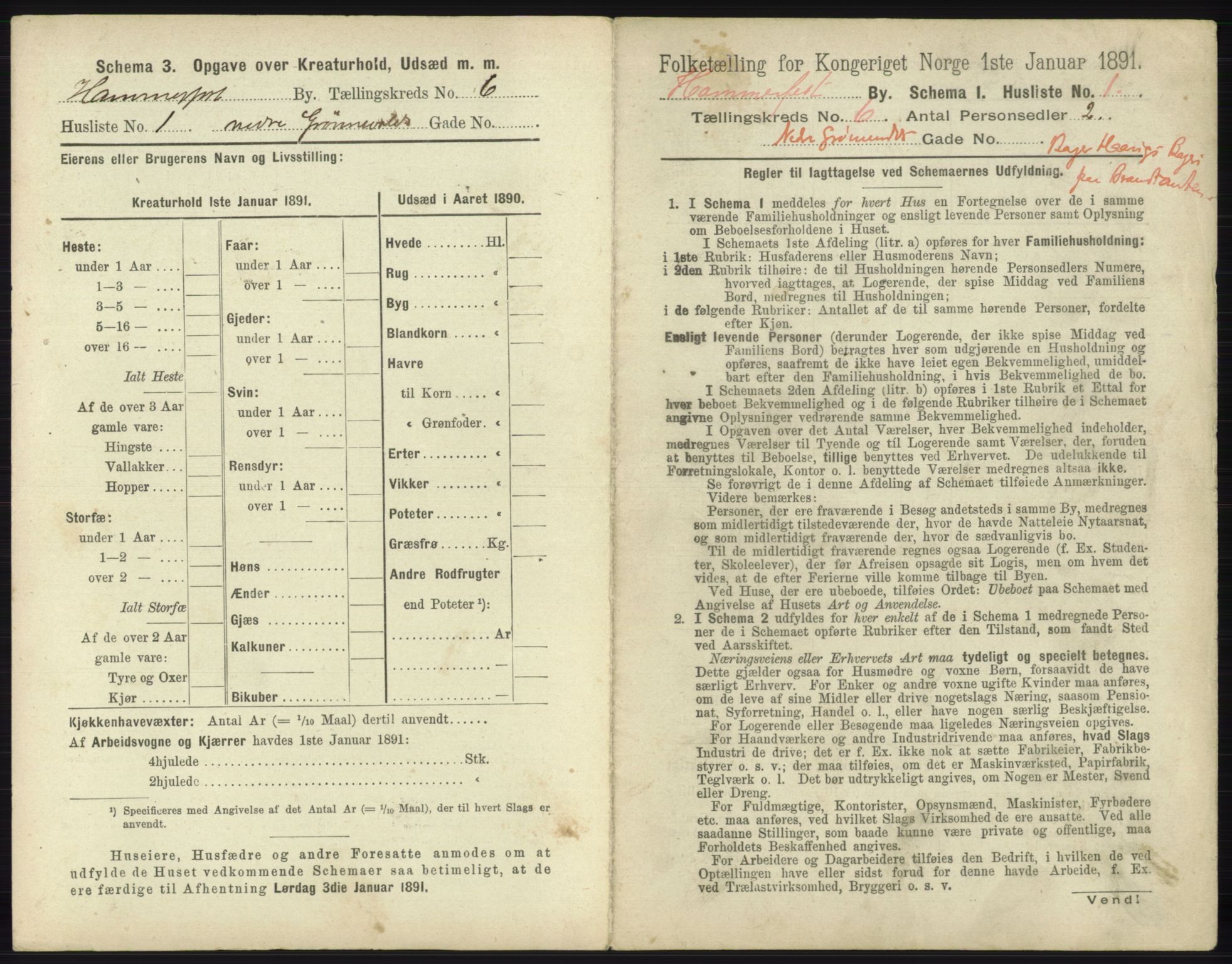 RA, 1891 census for 2001 Hammerfest, 1891, p. 1632