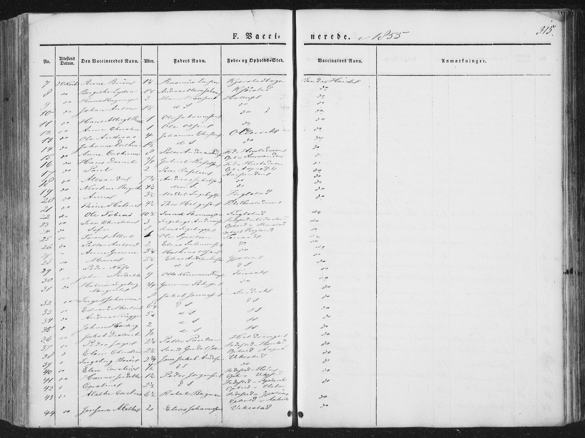 Ministerialprotokoller, klokkerbøker og fødselsregistre - Nordland, AV/SAT-A-1459/810/L0144: Parish register (official) no. 810A07 /1, 1841-1862, p. 315