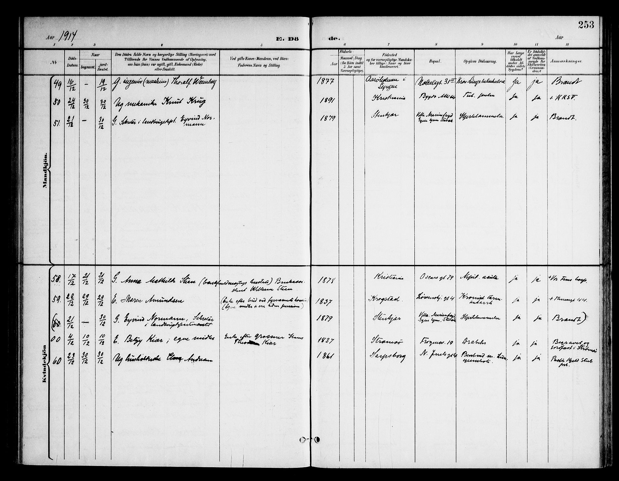 Frogner prestekontor Kirkebøker, AV/SAO-A-10886/F/Fa/L0004: Parish register (official) no. 4, 1898-1921, p. 253