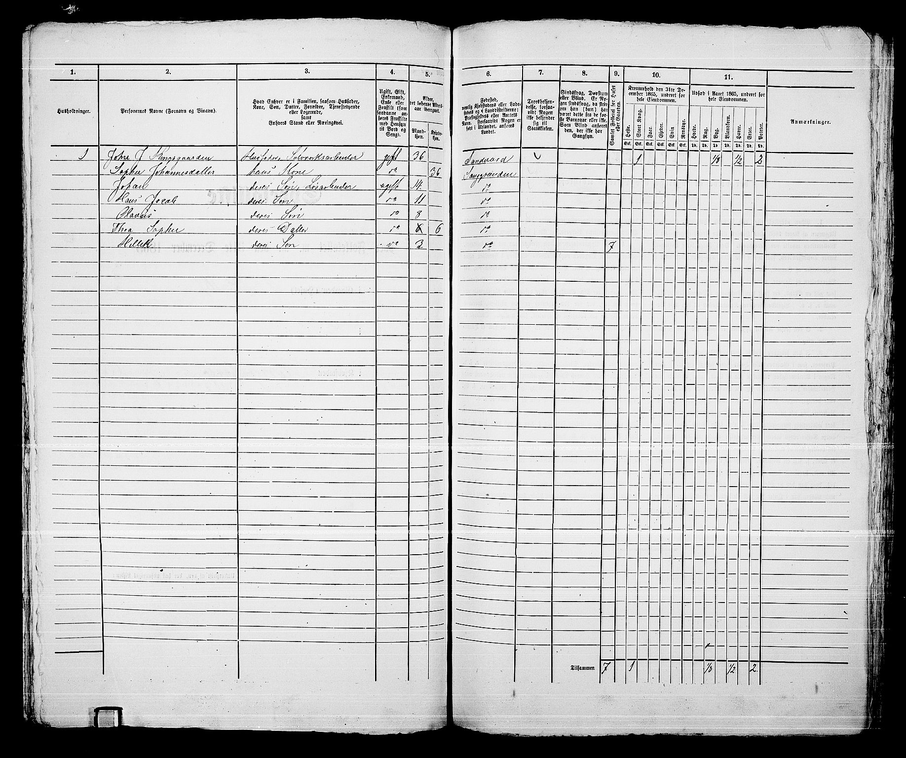 RA, 1865 census for Kongsberg/Kongsberg, 1865, p. 1339