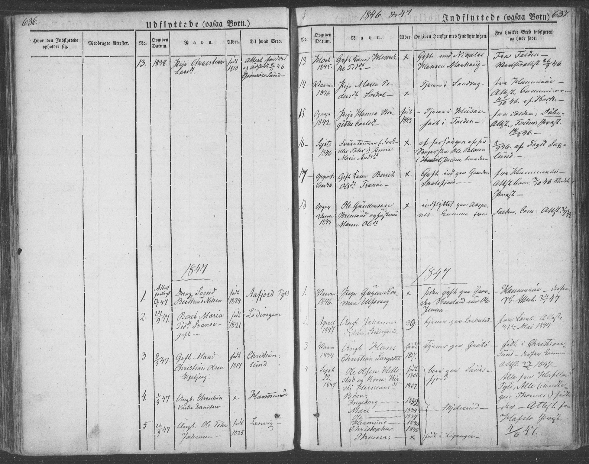 Ministerialprotokoller, klokkerbøker og fødselsregistre - Nordland, AV/SAT-A-1459/855/L0799: Parish register (official) no. 855A07, 1834-1852, p. 636-637