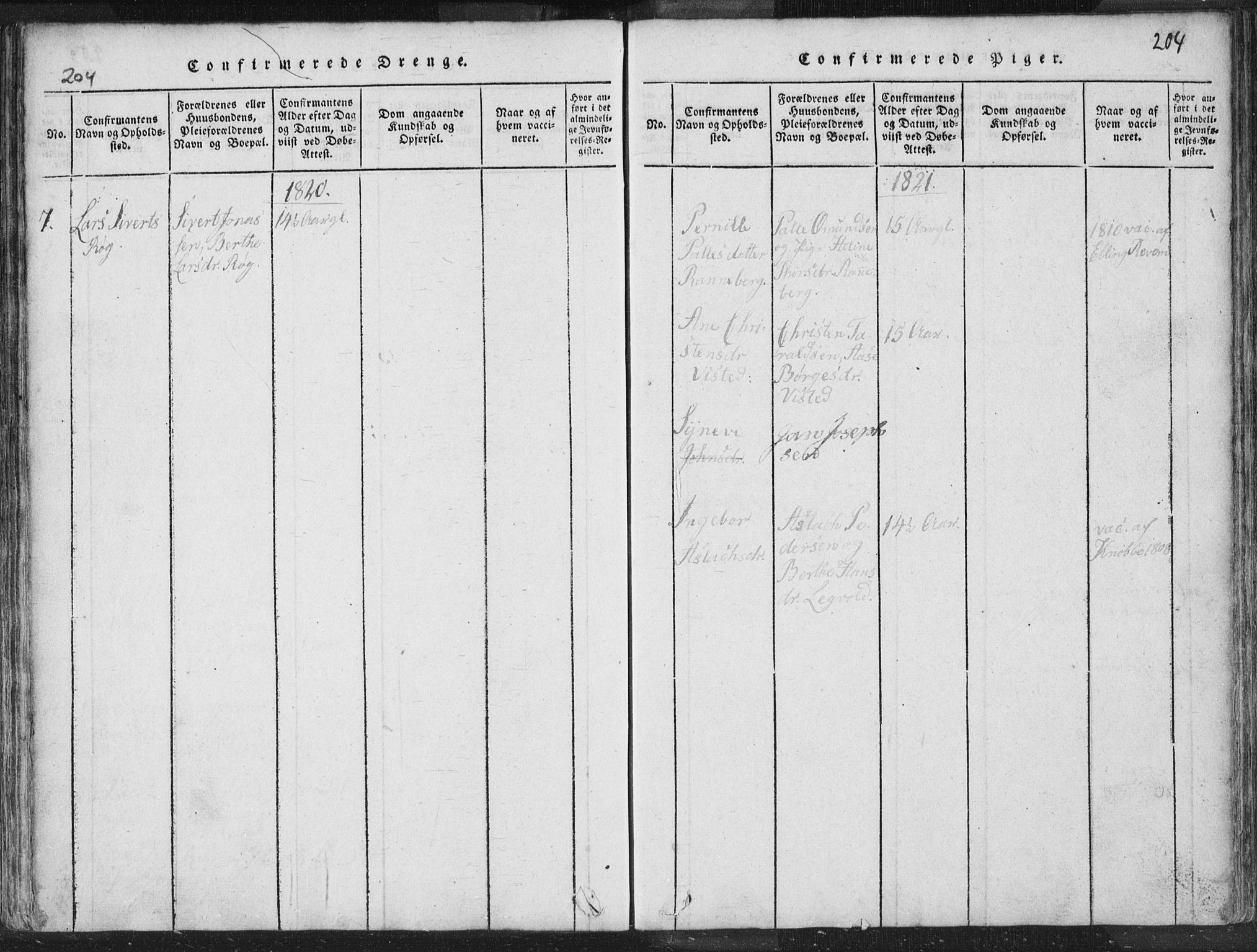 Hetland sokneprestkontor, SAST/A-101826/30/30BA/L0001: Parish register (official) no. A 1, 1816-1856, p. 204