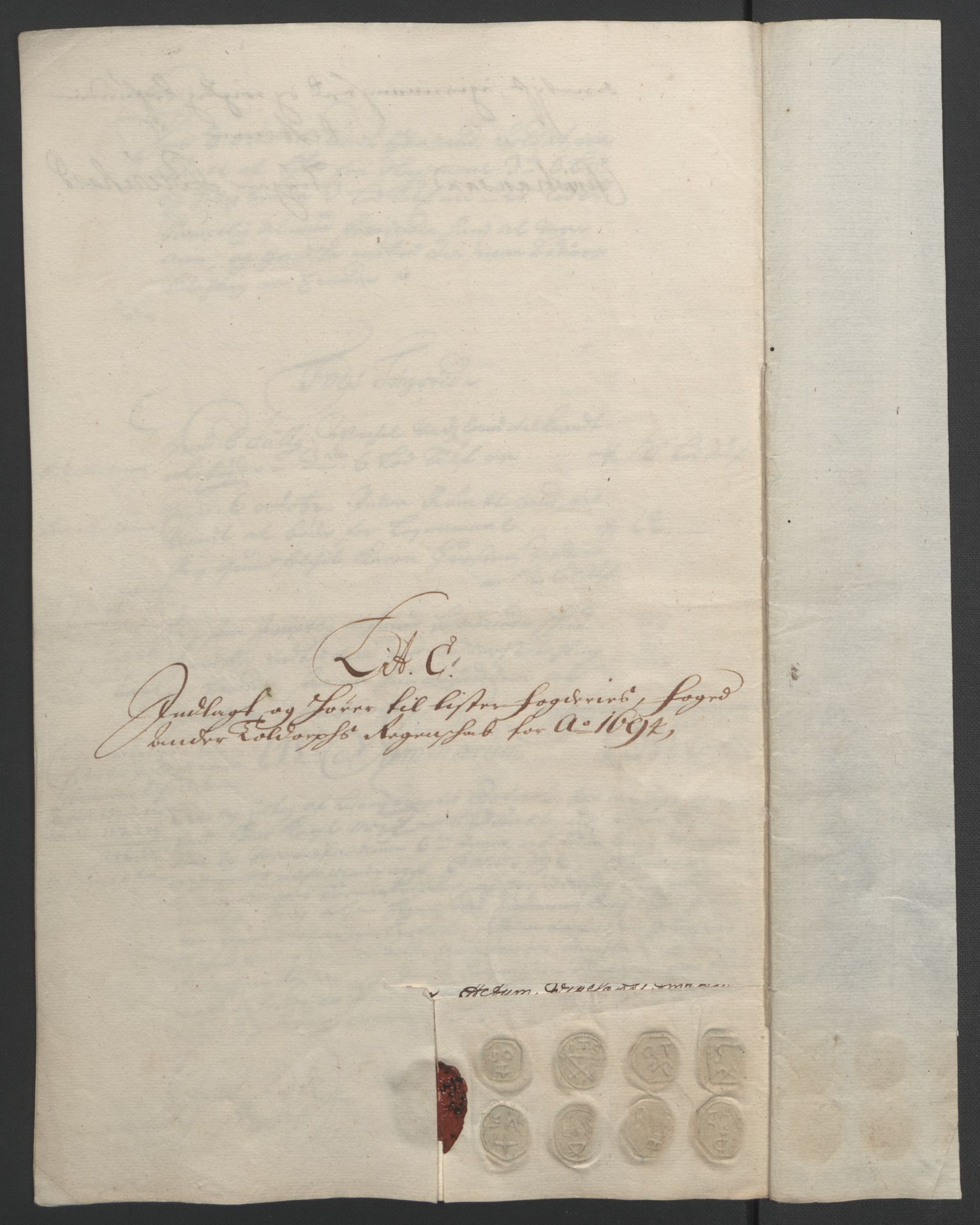 Rentekammeret inntil 1814, Reviderte regnskaper, Fogderegnskap, AV/RA-EA-4092/R43/L2545: Fogderegnskap Lista og Mandal, 1694-1695, p. 47