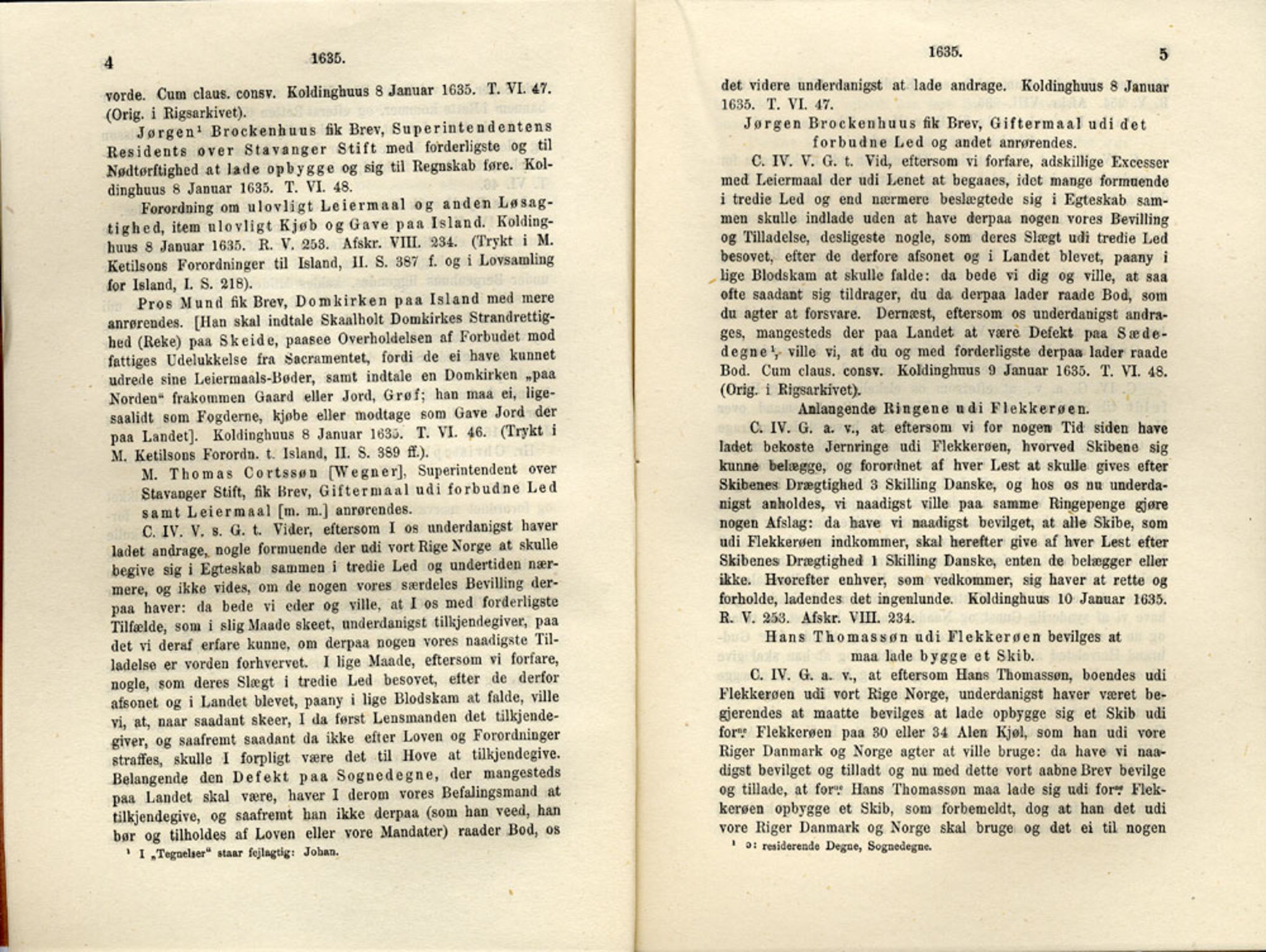 Publikasjoner utgitt av Det Norske Historiske Kildeskriftfond, PUBL/-/-/-: Norske Rigs-Registranter, bind 7, 1635-1640, p. 4-5