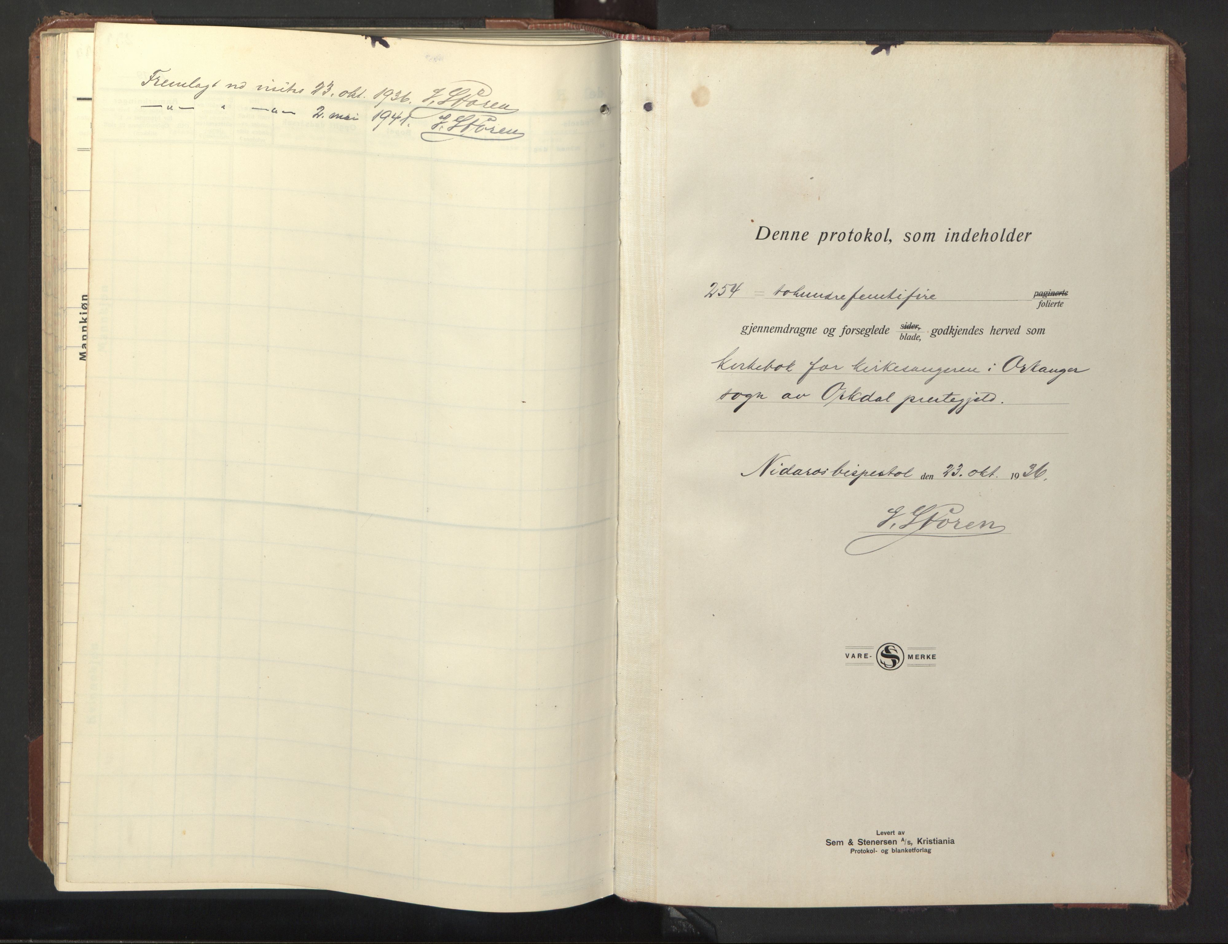 Ministerialprotokoller, klokkerbøker og fødselsregistre - Sør-Trøndelag, SAT/A-1456/669/L0832: Parish register (copy) no. 669C02, 1925-1953
