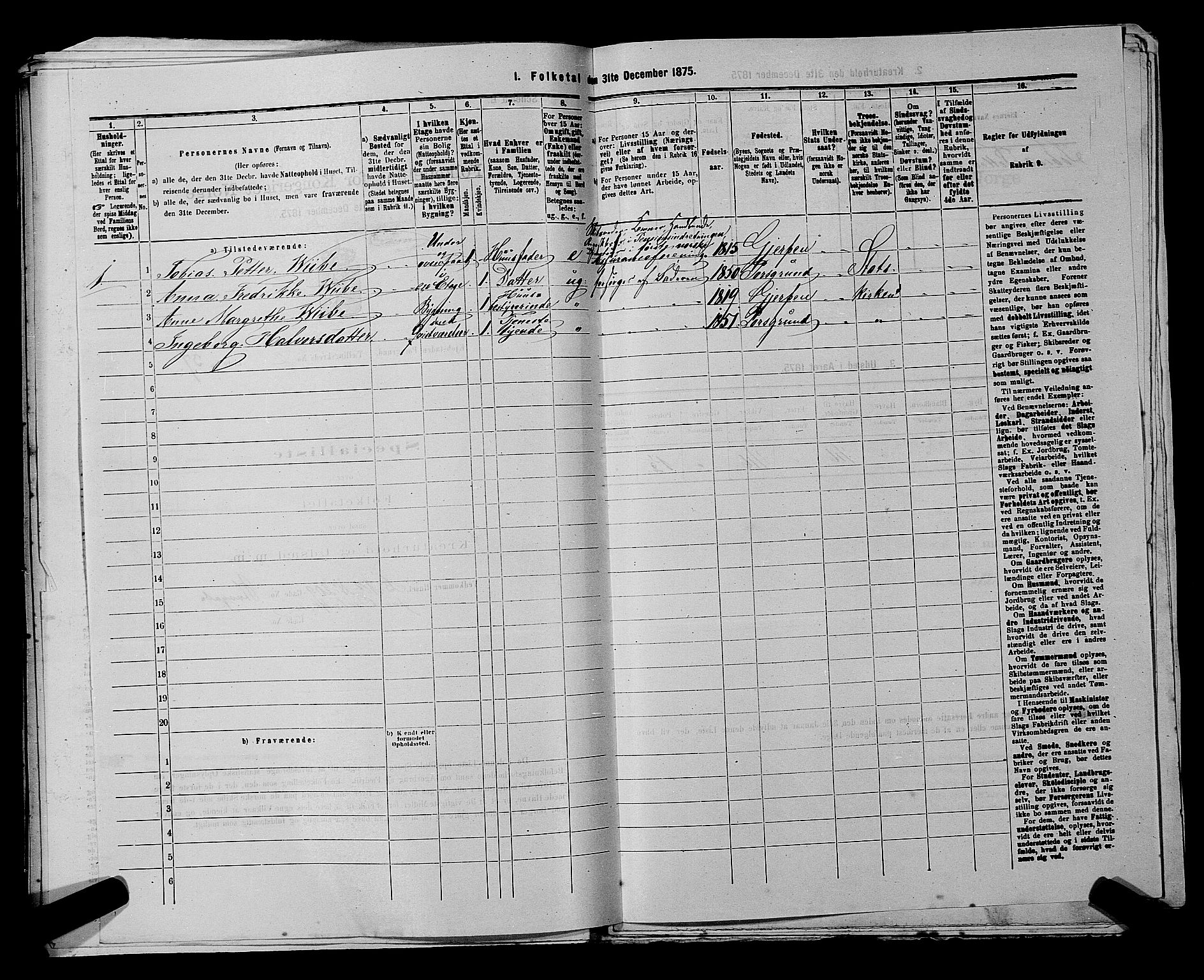 SAKO, 1875 census for 0805P Porsgrunn, 1875, p. 108