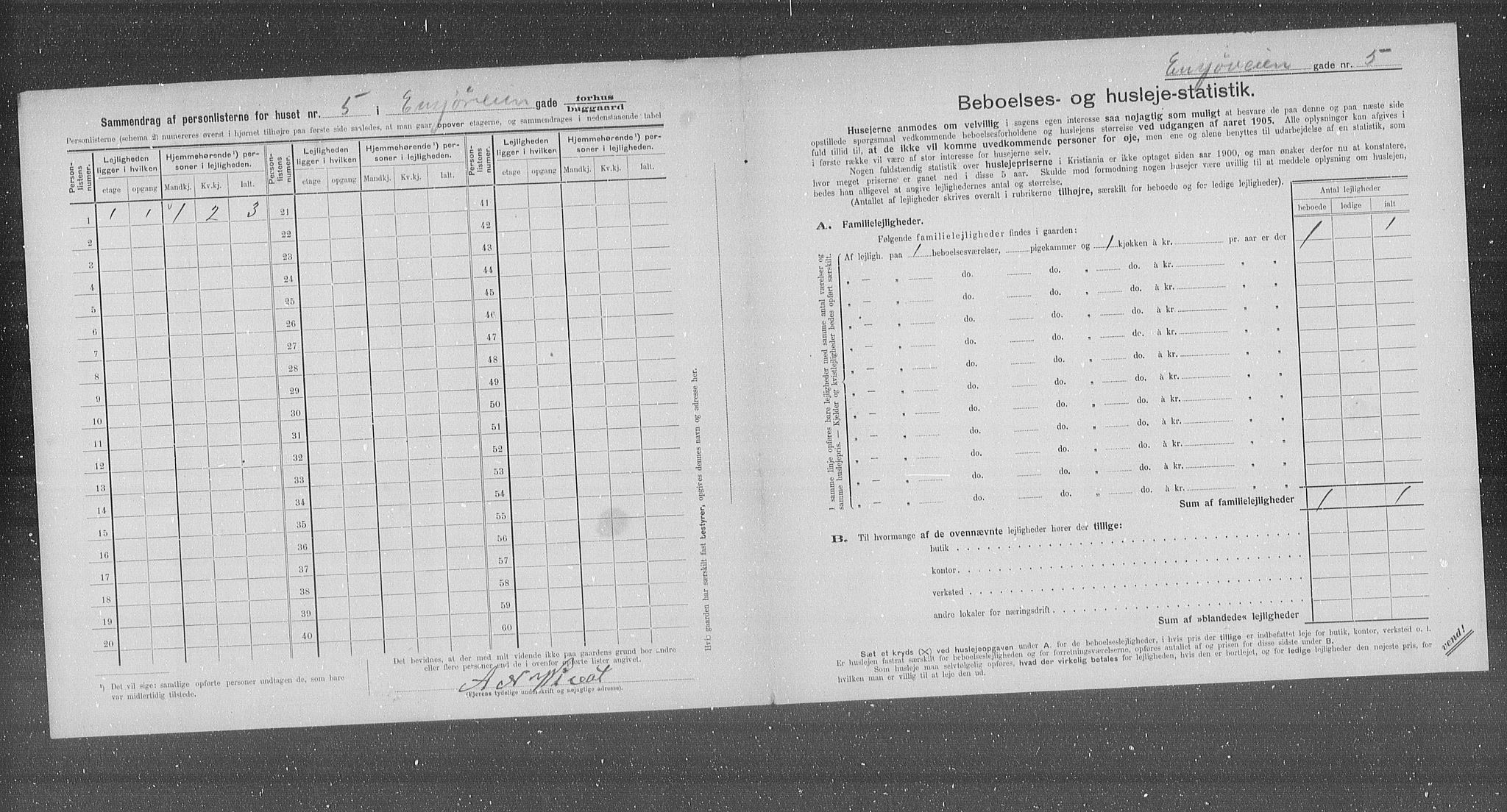 OBA, Municipal Census 1905 for Kristiania, 1905, p. 11102