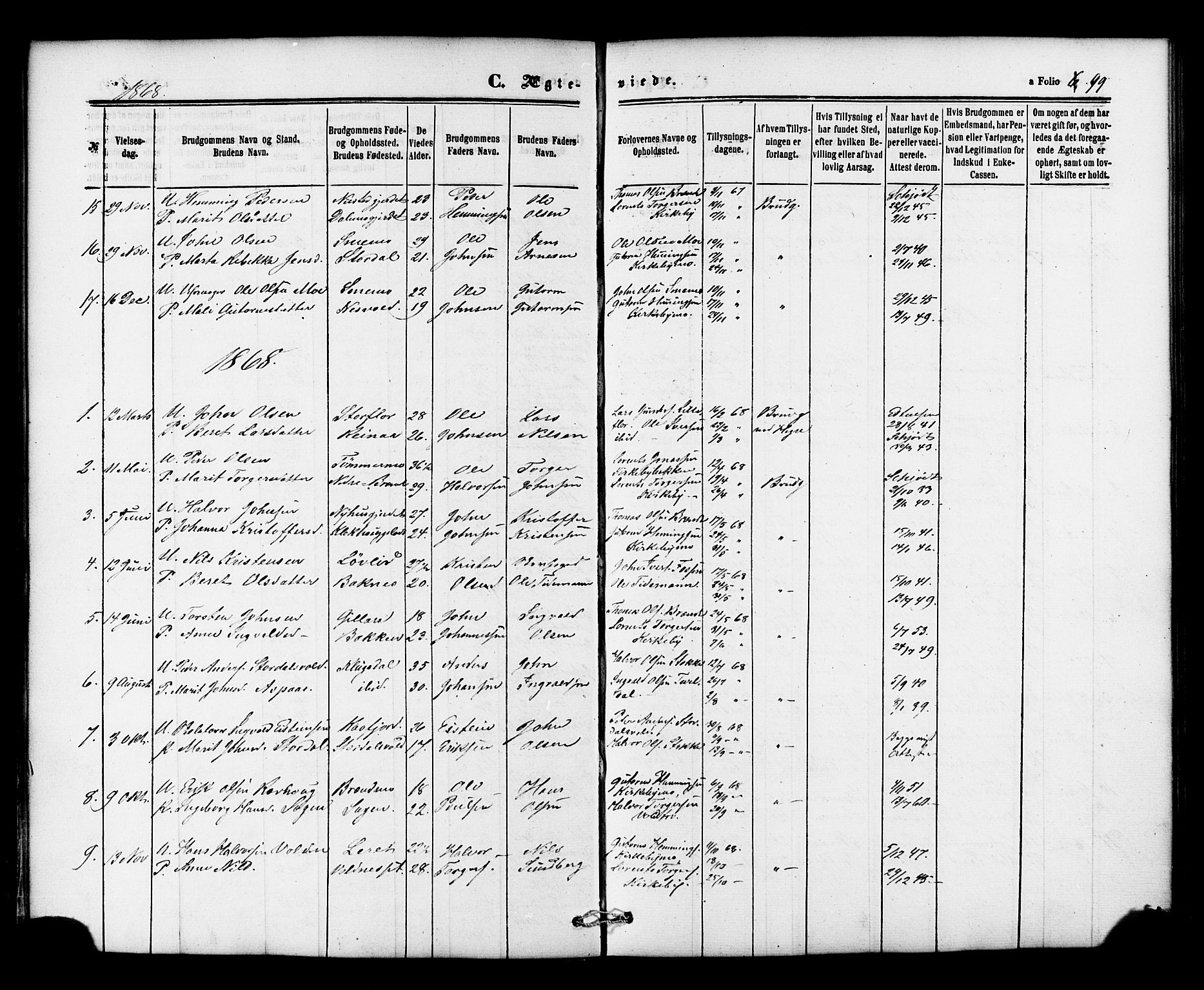 Ministerialprotokoller, klokkerbøker og fødselsregistre - Nord-Trøndelag, SAT/A-1458/706/L0041: Parish register (official) no. 706A02, 1862-1877, p. 99