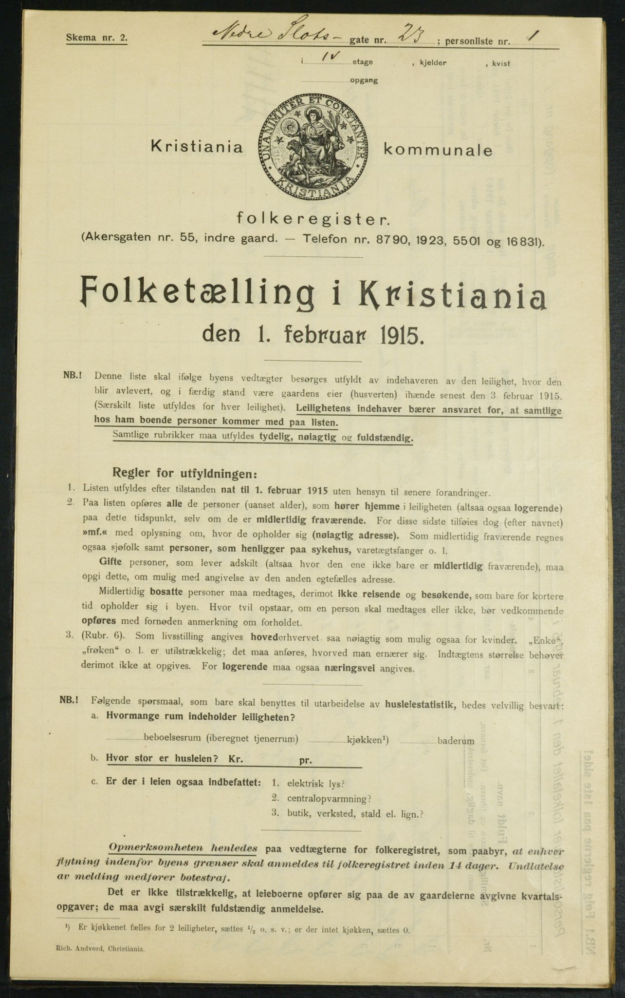 OBA, Municipal Census 1915 for Kristiania, 1915, p. 68956