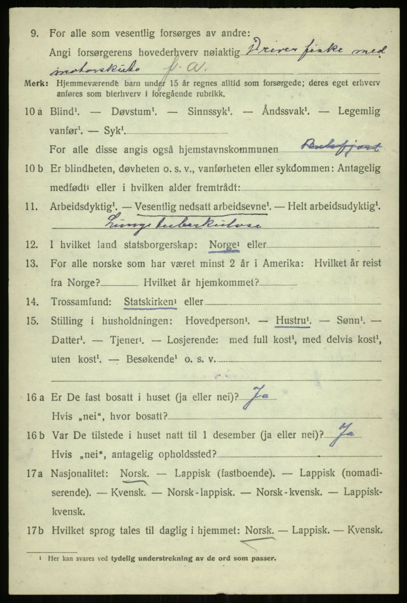 SATØ, 1920 census for Balsfjord, 1920, p. 7599