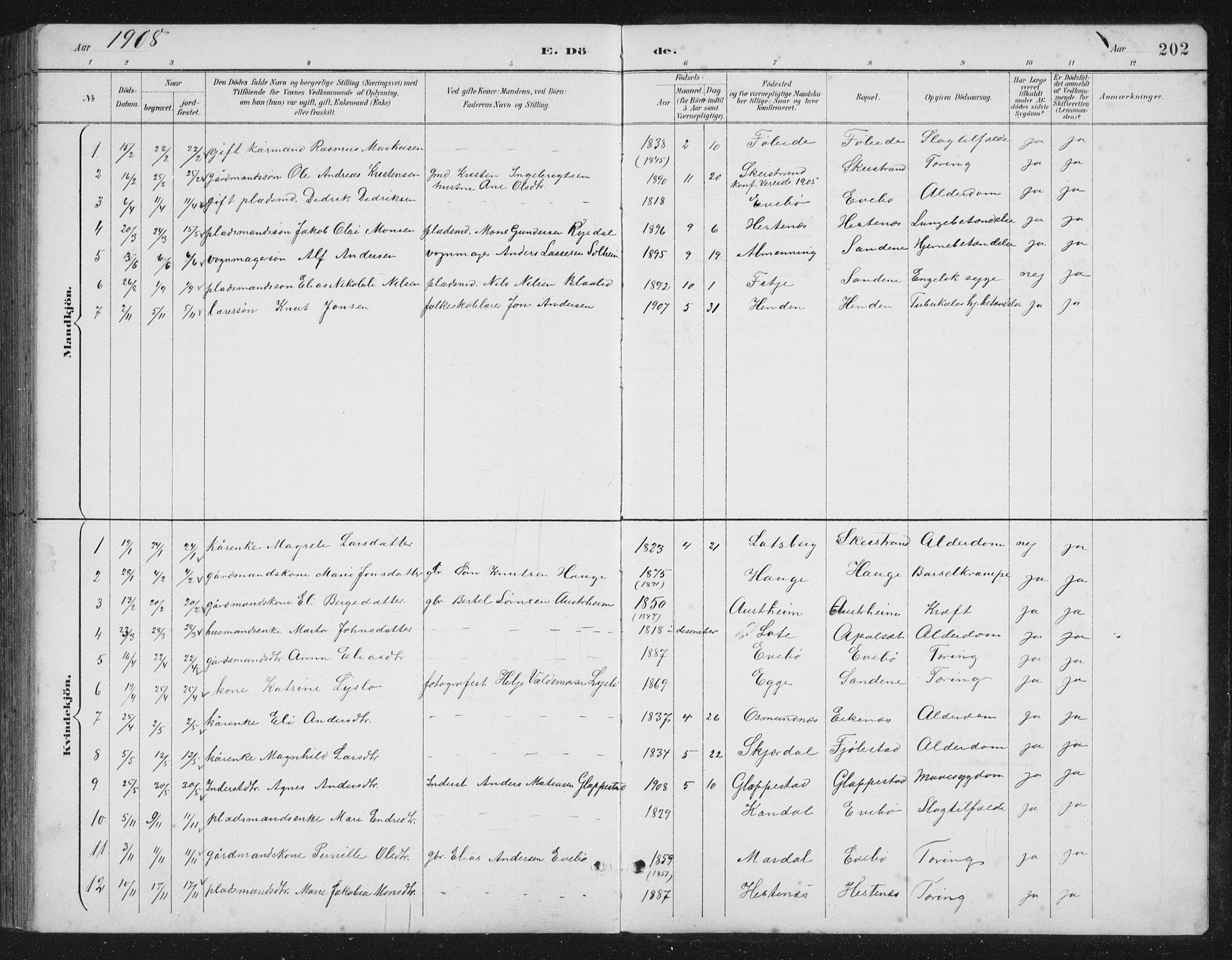 Gloppen sokneprestembete, AV/SAB-A-80101/H/Hab/Habb/L0002: Parish register (copy) no. B 2, 1889-1909, p. 202