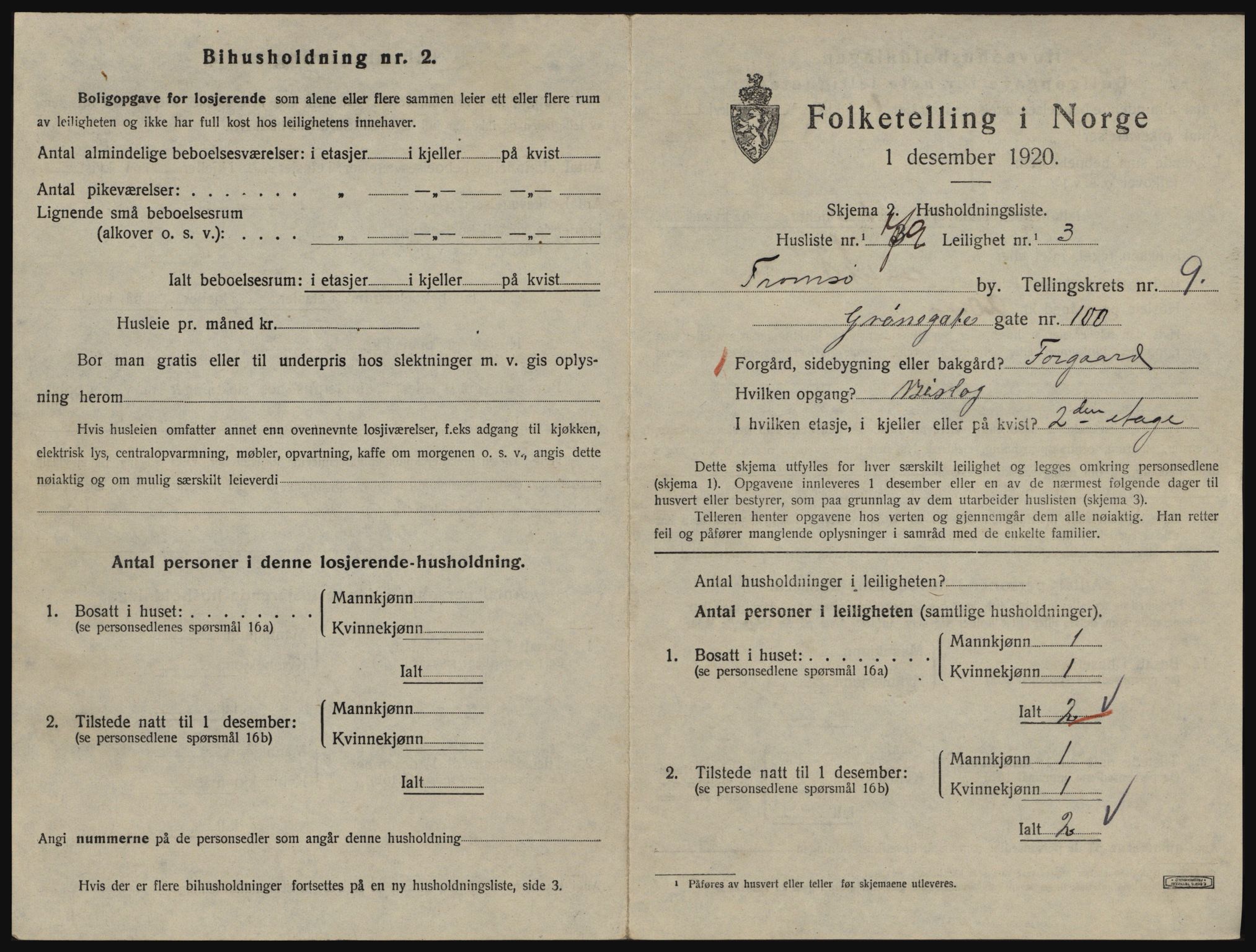 SATØ, 1920 census for Tromsø, 1920, p. 5149