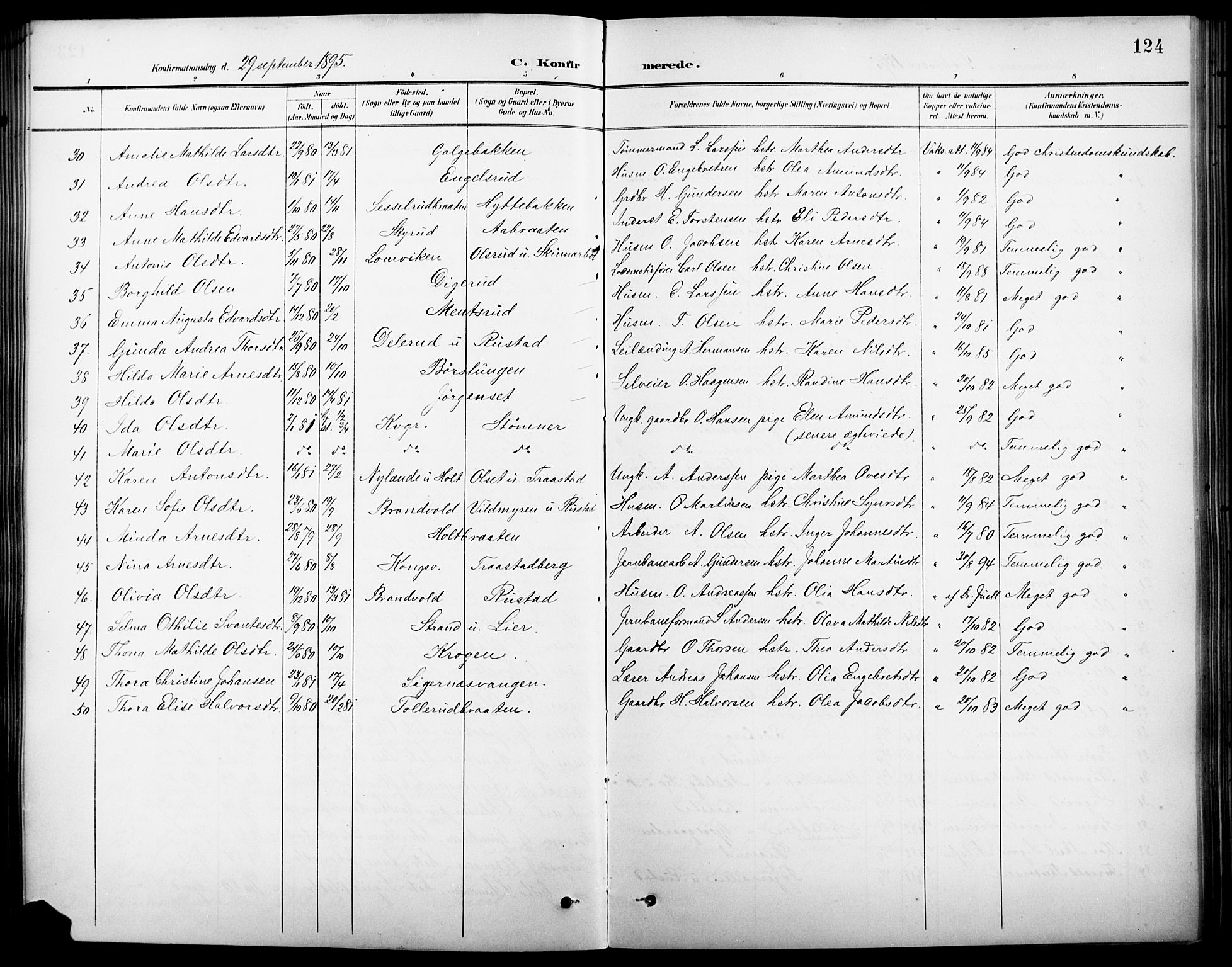 Vinger prestekontor, AV/SAH-PREST-024/H/Ha/Hab/L0003: Parish register (copy) no. 3, 1895-1920, p. 124