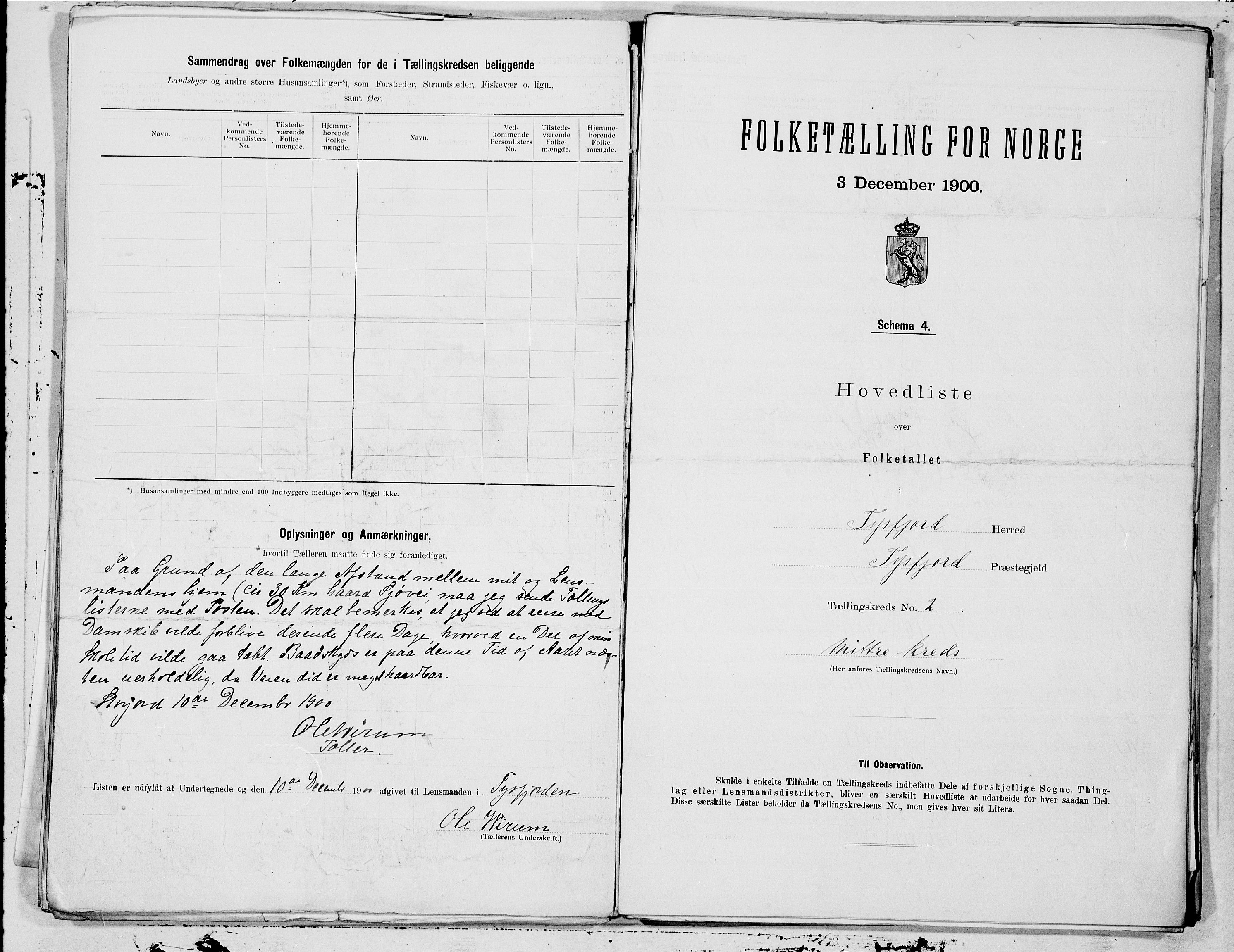 SAT, 1900 census for Tysfjord, 1900, p. 4