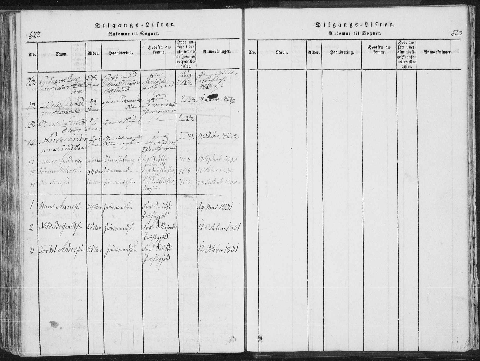 Bø kirkebøker, SAKO/A-257/F/Fa/L0006: Parish register (official) no. 6, 1815-1831, p. 622-623