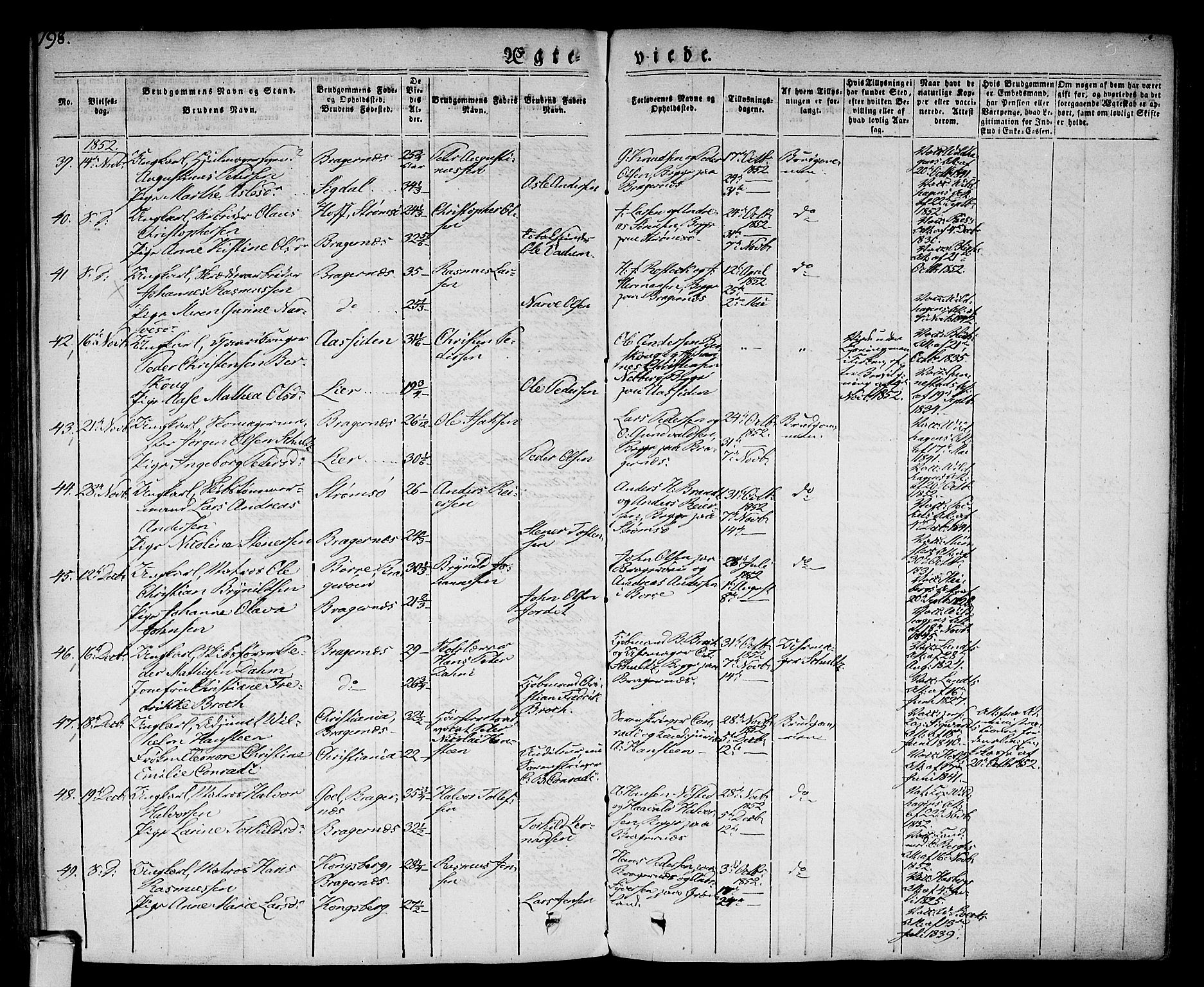 Bragernes kirkebøker, AV/SAKO-A-6/F/Fc/L0001: Parish register (official) no. III 1, 1830-1853, p. 198