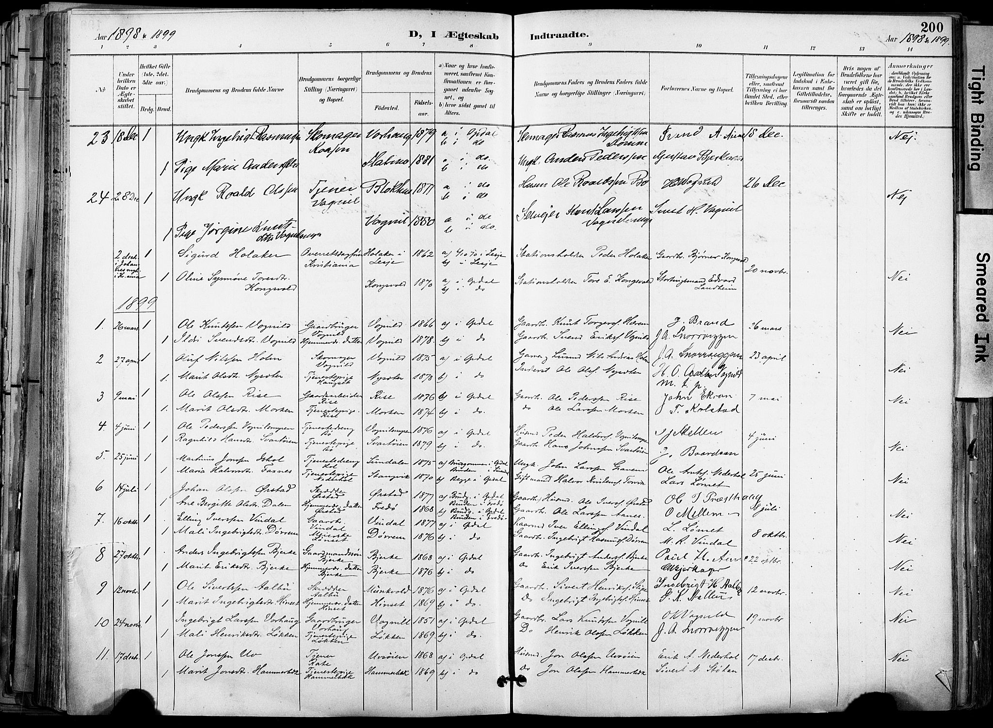 Ministerialprotokoller, klokkerbøker og fødselsregistre - Sør-Trøndelag, SAT/A-1456/678/L0902: Parish register (official) no. 678A11, 1895-1911, p. 200
