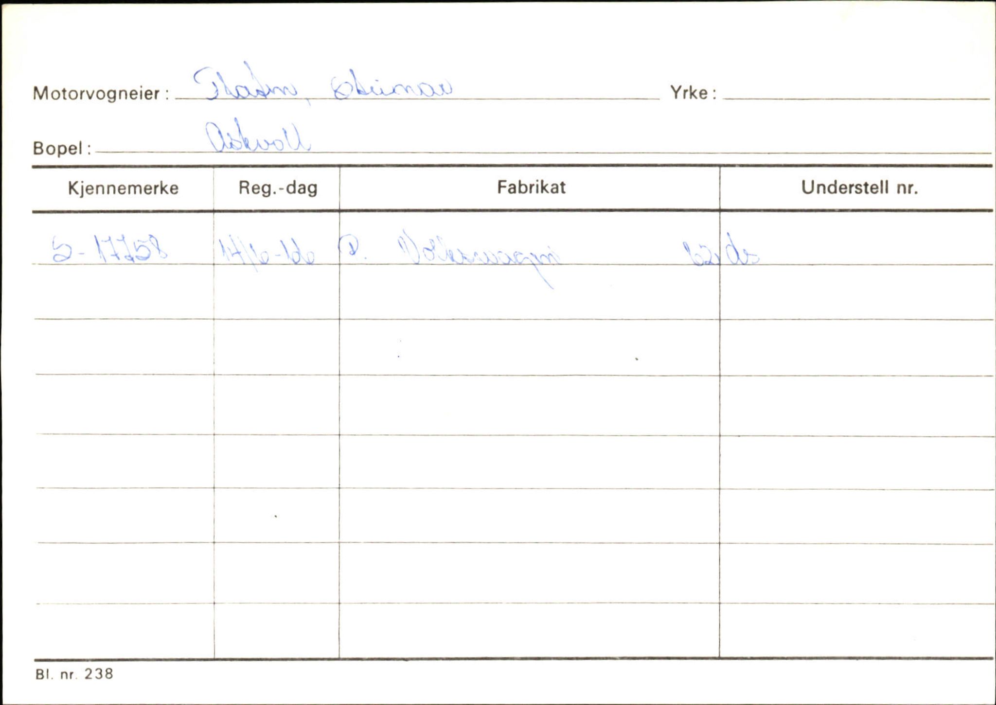 Statens vegvesen, Sogn og Fjordane vegkontor, AV/SAB-A-5301/4/F/L0132: Eigarregister Askvoll A-Å. Balestrand A-Å, 1945-1975, p. 251