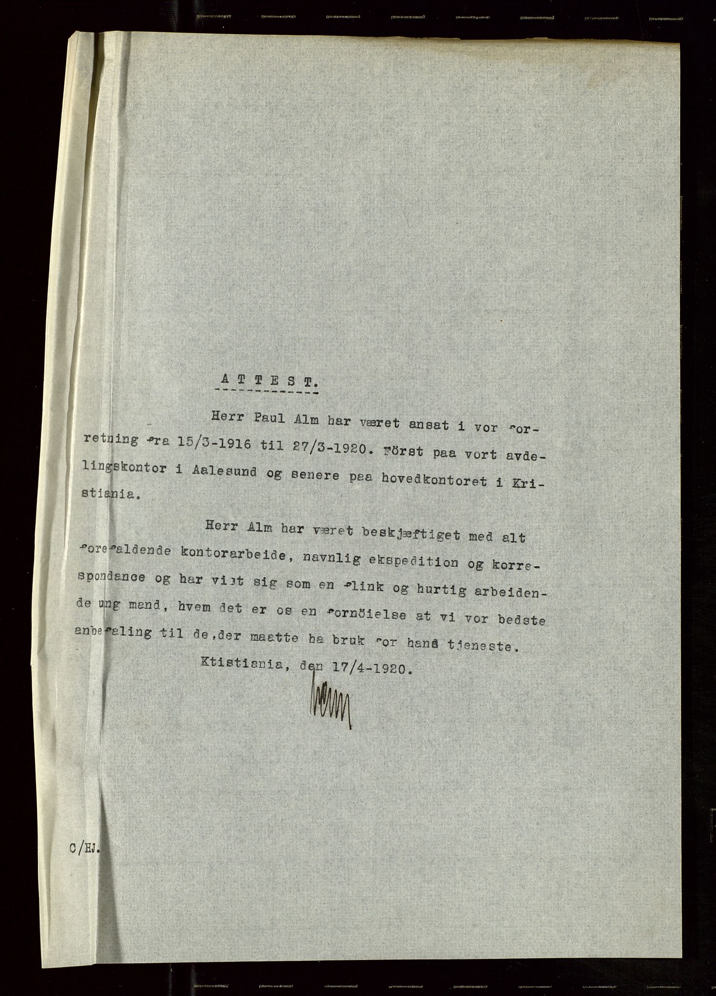 Pa 1521 - A/S Norske Shell, AV/SAST-A-101915/E/Ea/Eaa/L0008: Sjefskorrespondanse, 1920, p. 3