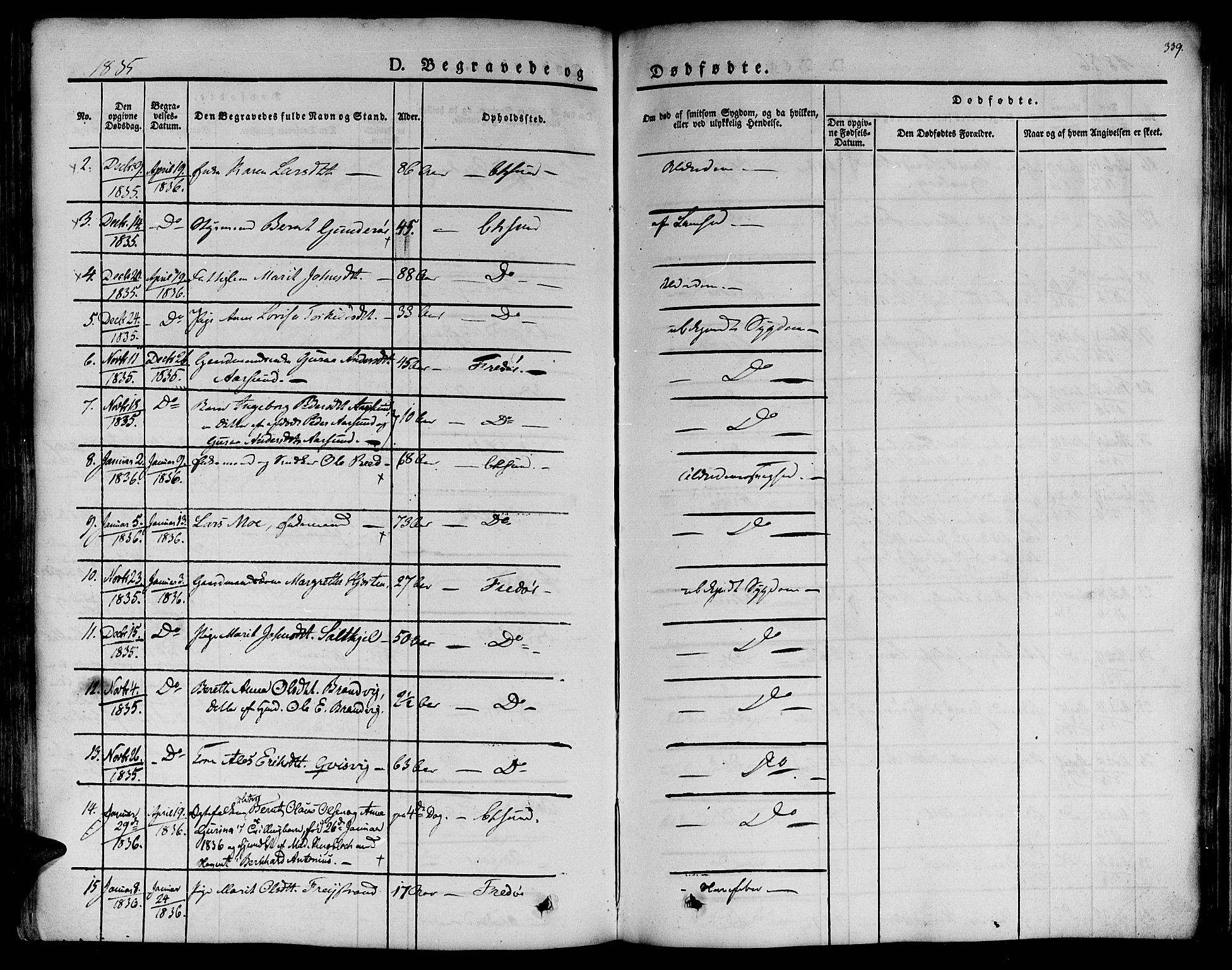Ministerialprotokoller, klokkerbøker og fødselsregistre - Møre og Romsdal, SAT/A-1454/572/L0843: Parish register (official) no. 572A06, 1832-1842, p. 339